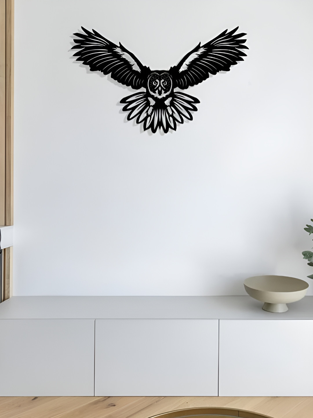 ARTROOMS Owl Wall Hanging Metal Matte Hall Signs and Plaques-25In