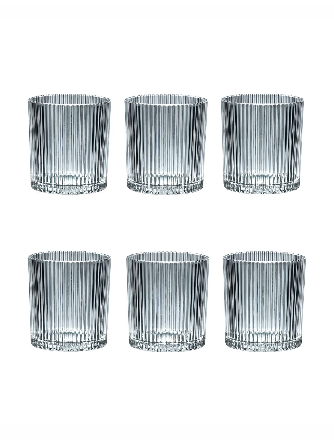 ceradeco Transparent 6 Pieces Textured Bar Glasses 265 ml Each