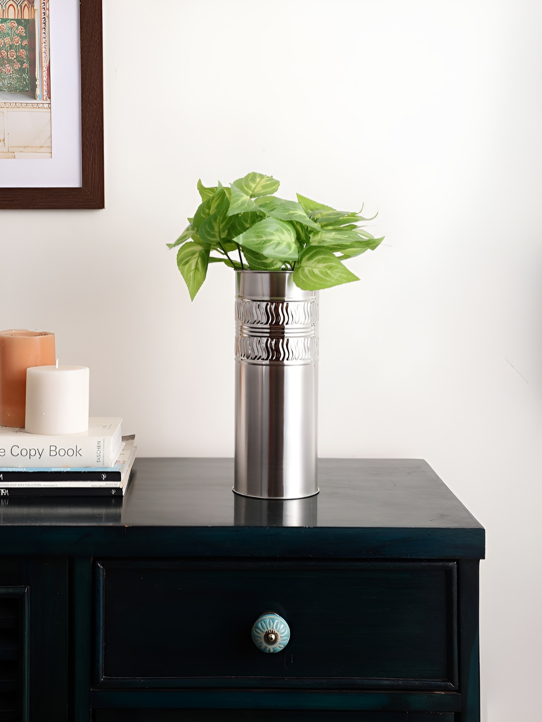 Maison Modern Textured Stainless Steel Flower Vase