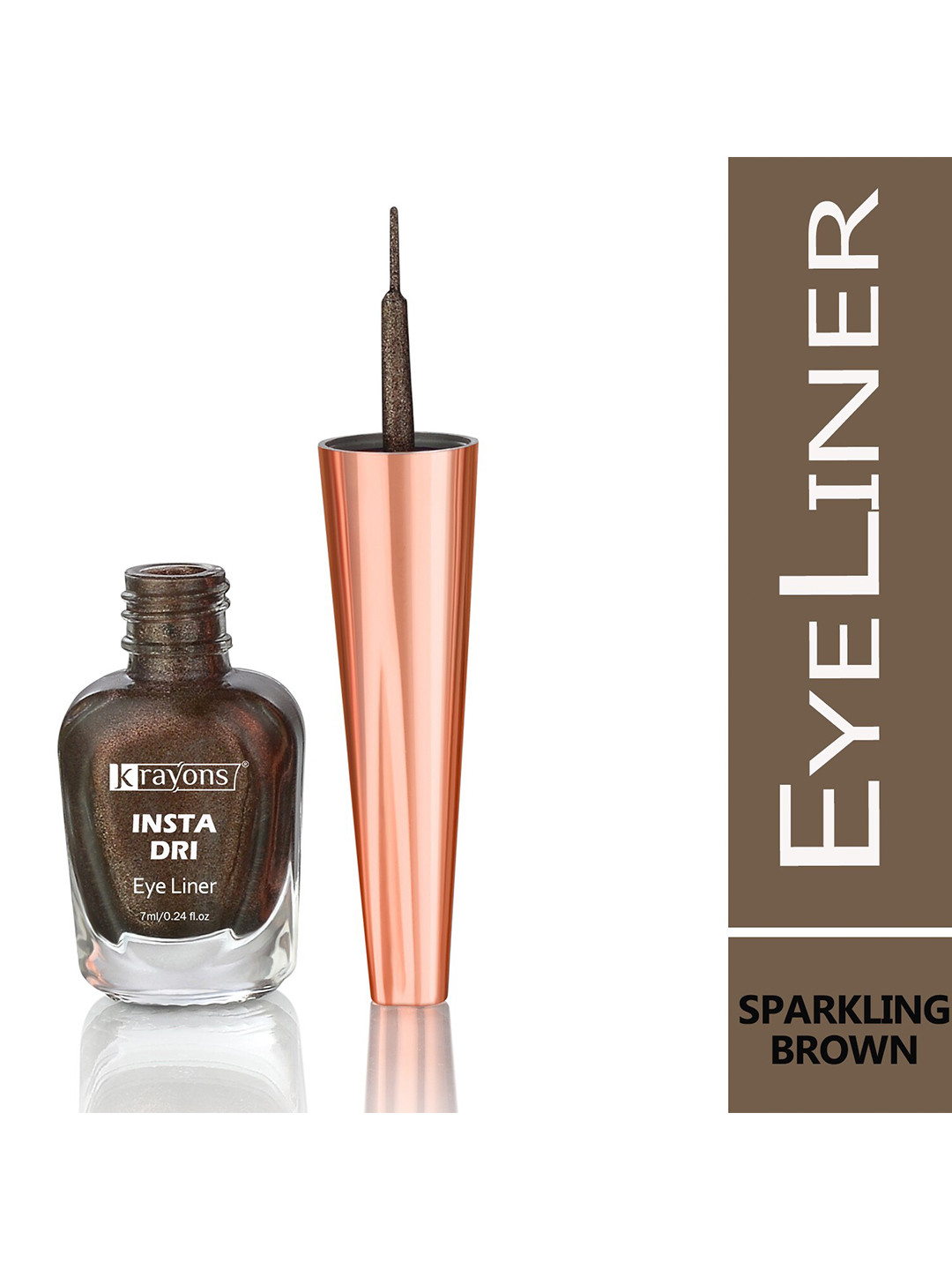 krayons Insta Dri Long-Lasting Smudge-Proof Sparkling Eyeliner 7ml - Brown 06