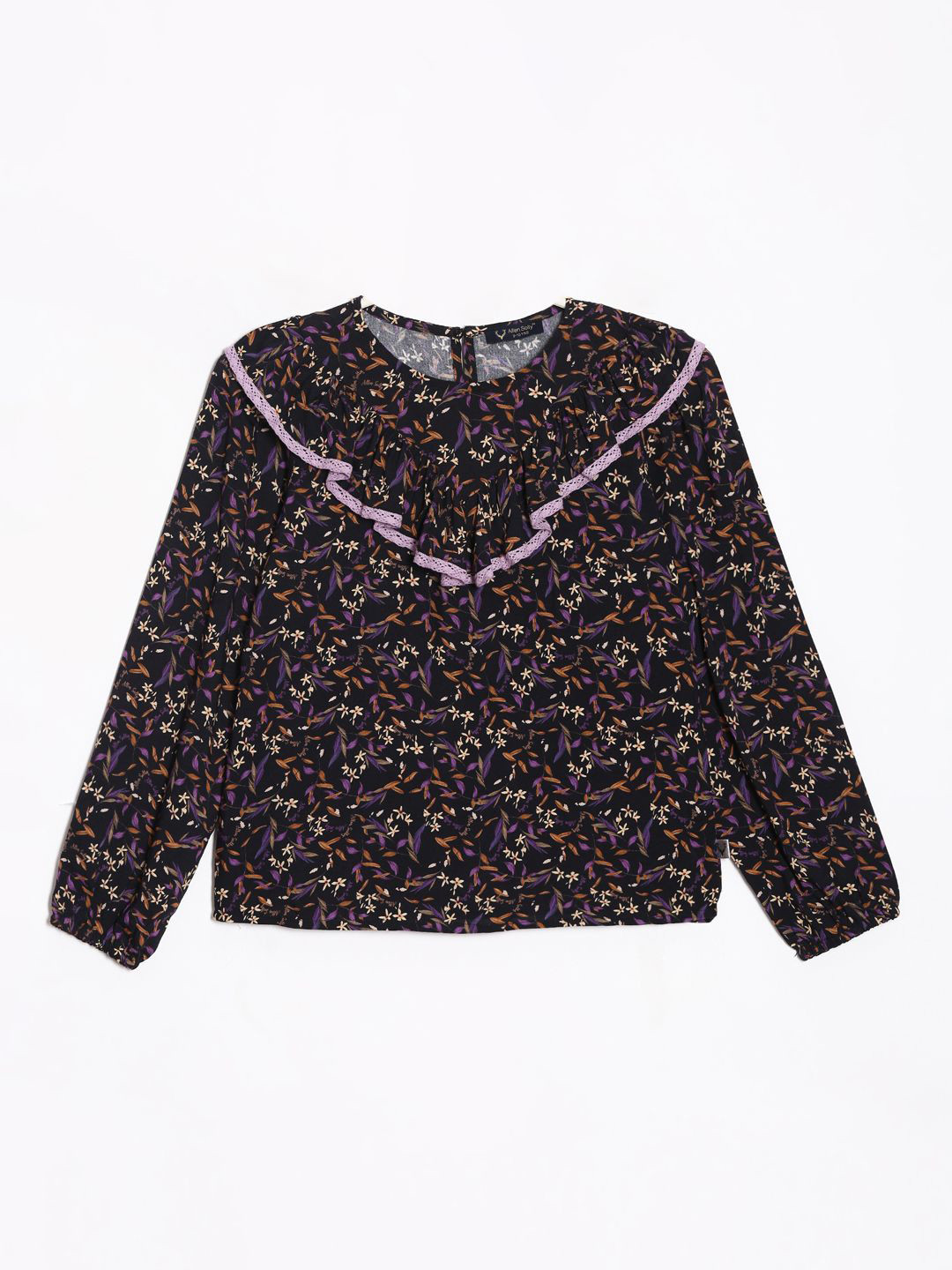 Allen Solly Junior Girls Floral Printed Round Neck Cotton Top