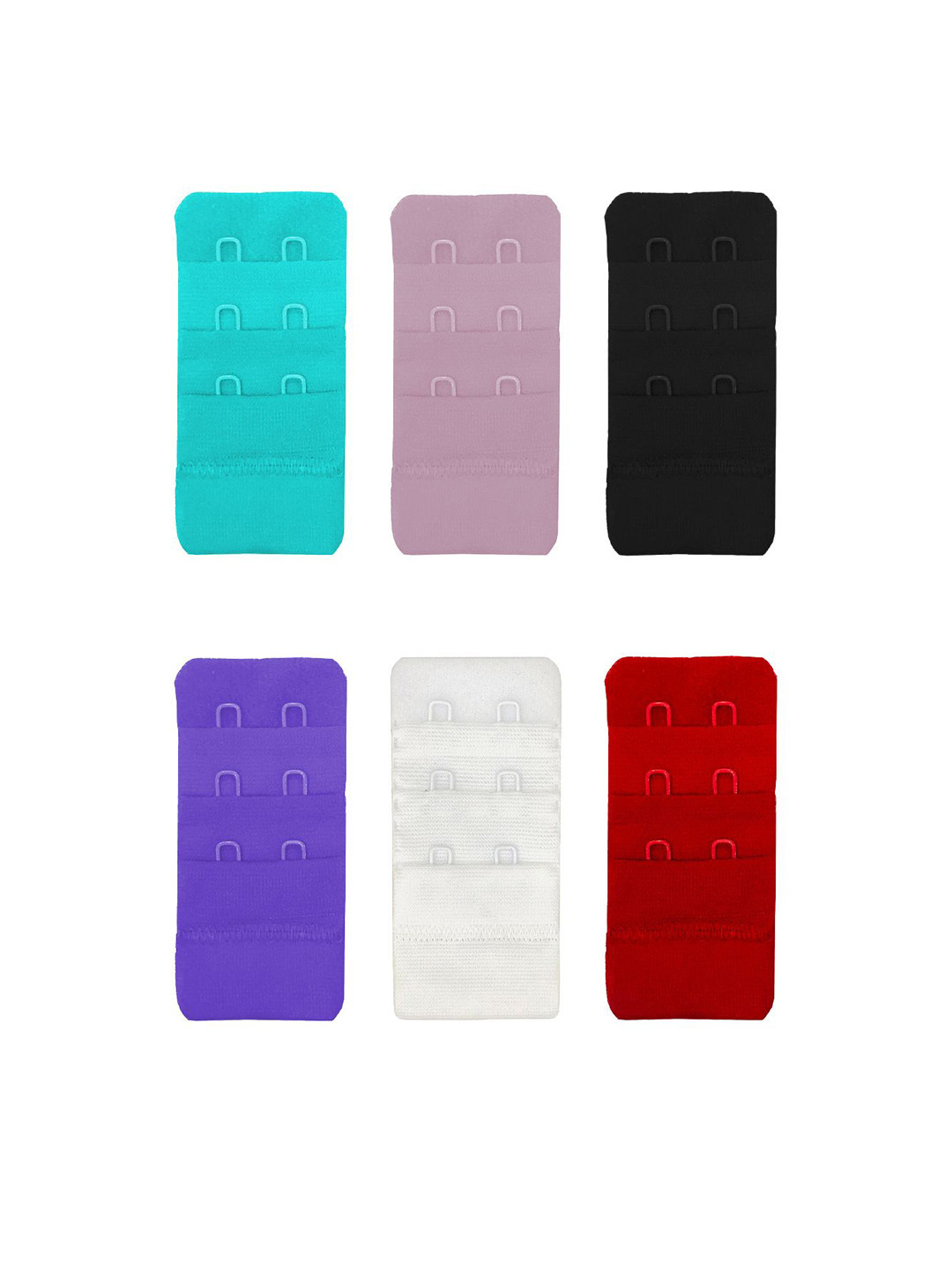 Krelin 6-Pcs Reusable 2 Hooks 3 Rows Bra Extenders