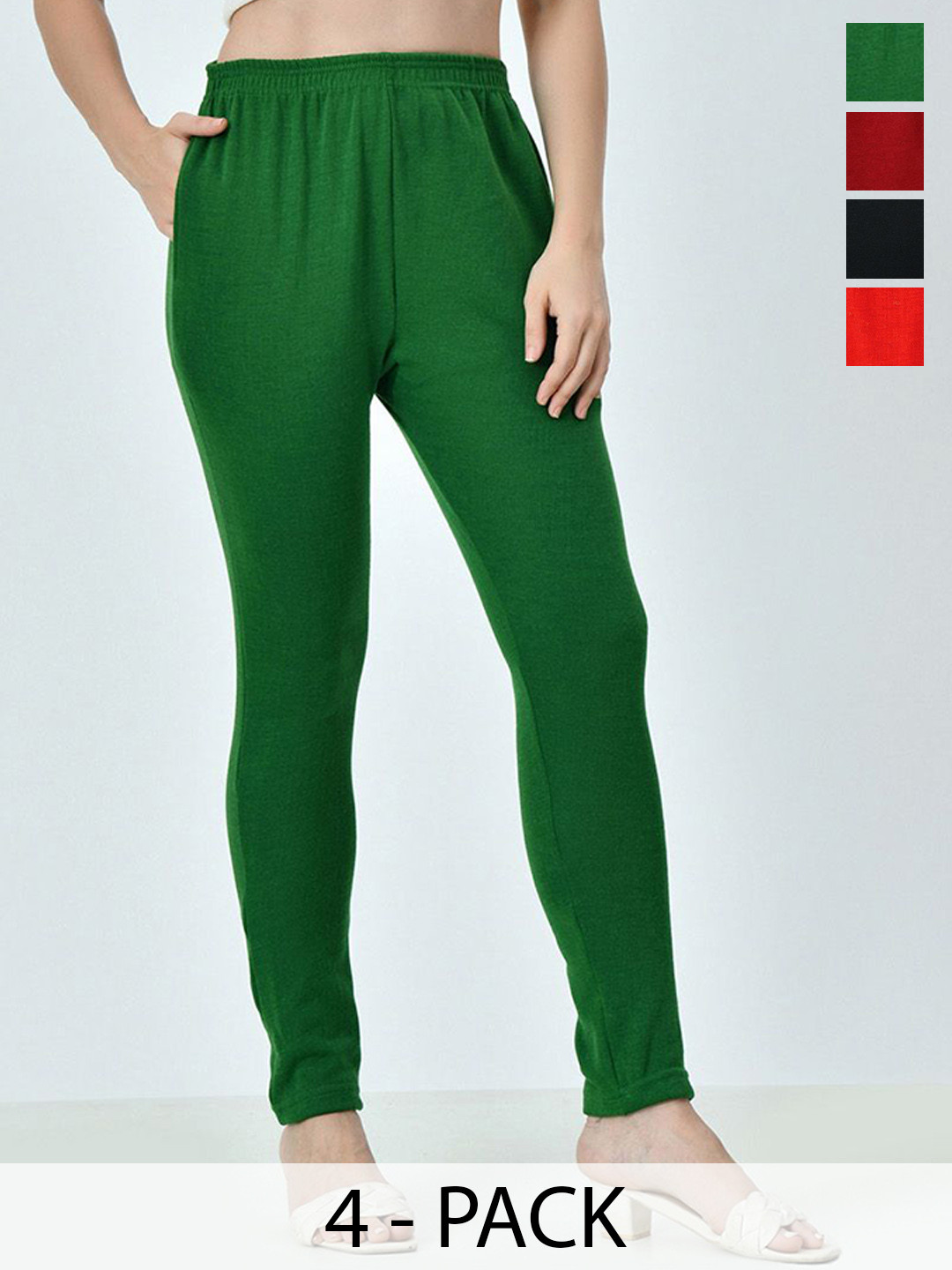 BAESD Pack Of 4 Wool Ankle-Length Leggings