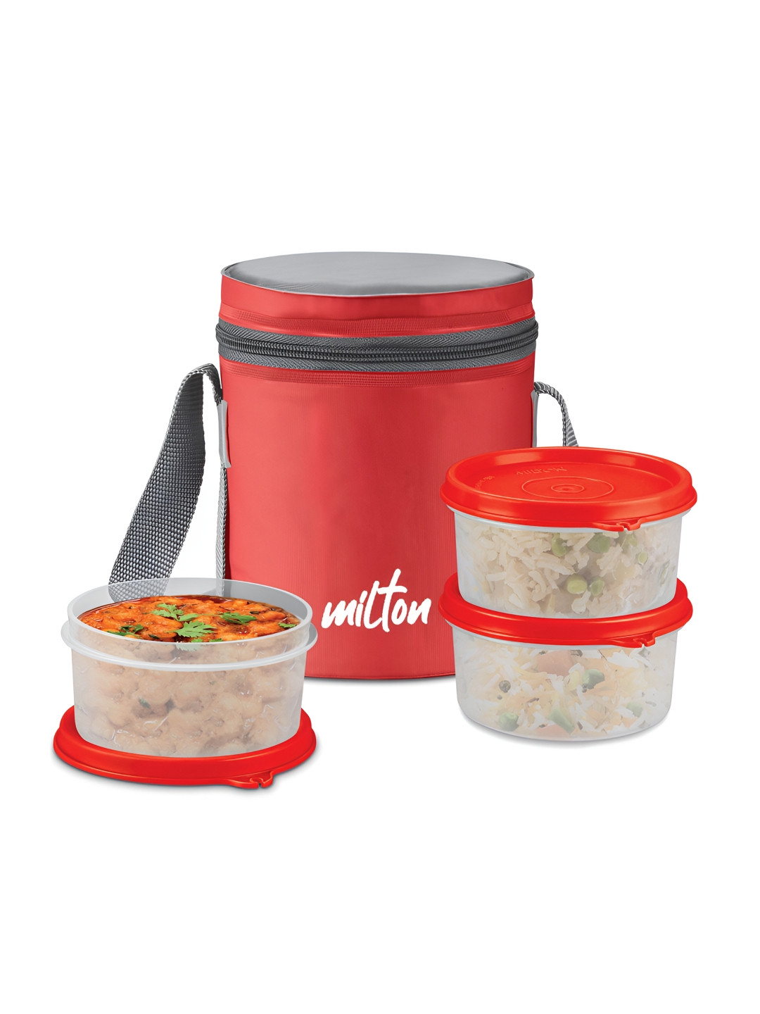 Milton Softline Foodie Insulated Plastic Lightweight 3PCs Lunch Box With Spoon and Fork