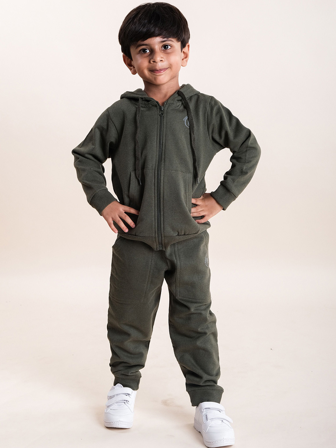 KiddoPanti Kids Zipper Hooded Long Sleeves Sweatshirt With Joggers