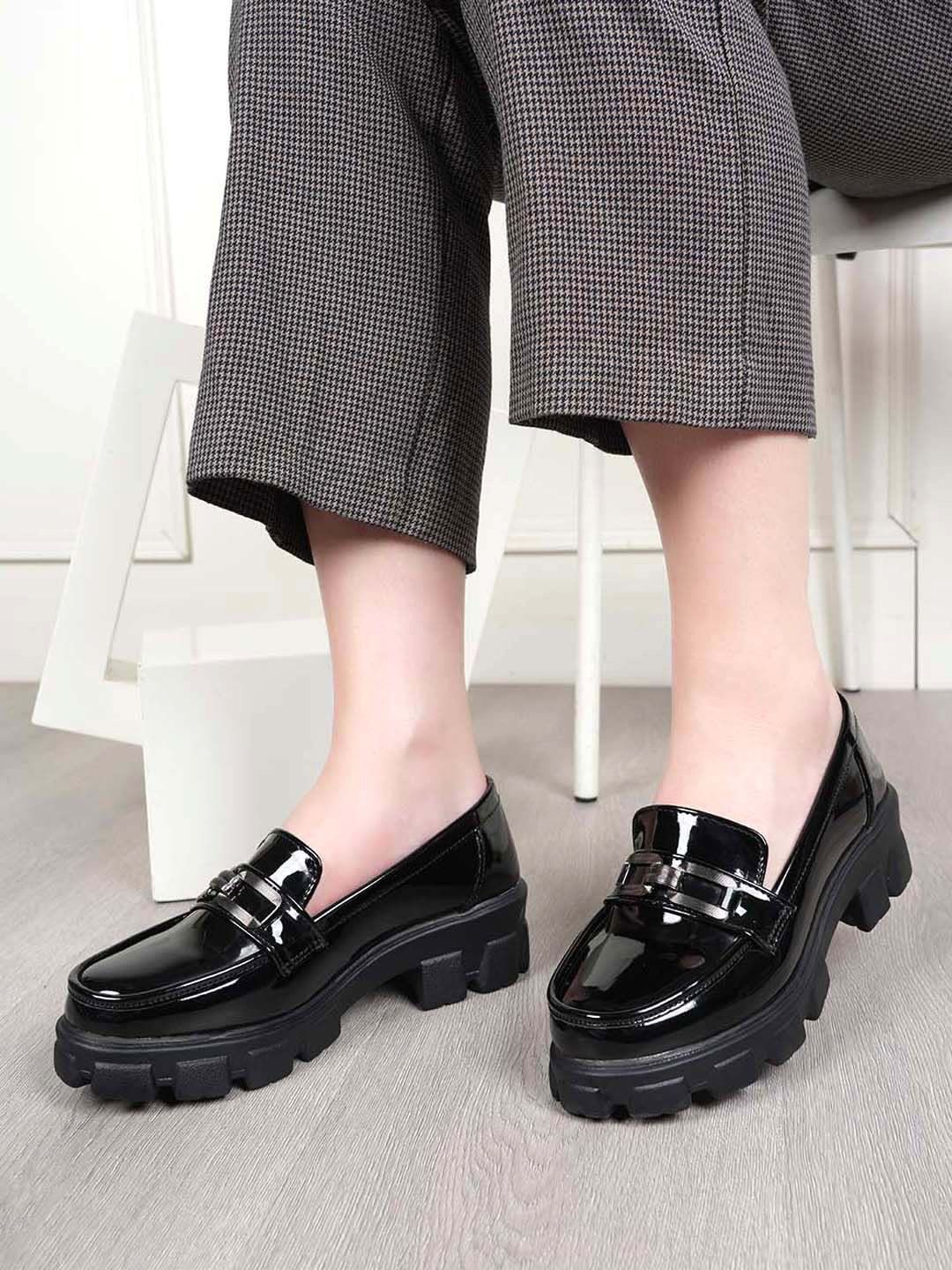 DressBerry Women Patent Leather Loafers