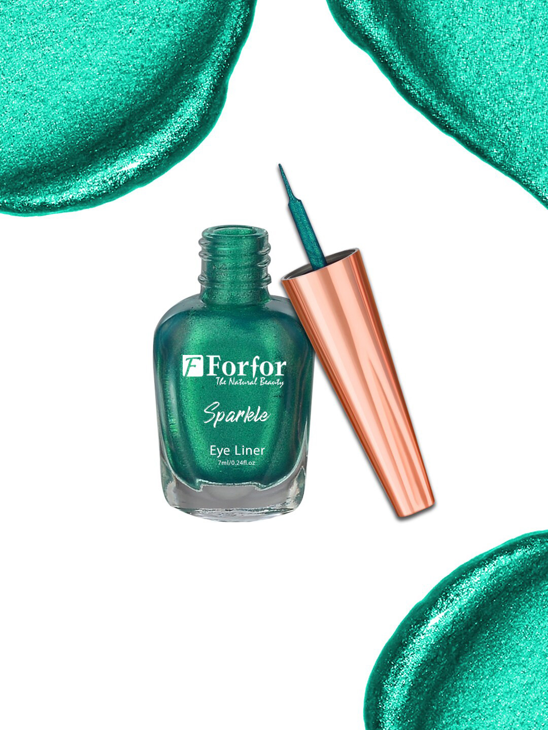 FORFOR Sparkle & Glitter Smudge Proof Liquid Eyeliner - 7ml - Green 03