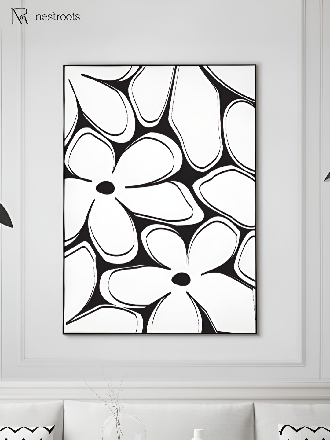 nestroots Blooming In The Shadows Canvas Wall Rectangle Paintings Wall Art - 36 x 48 In