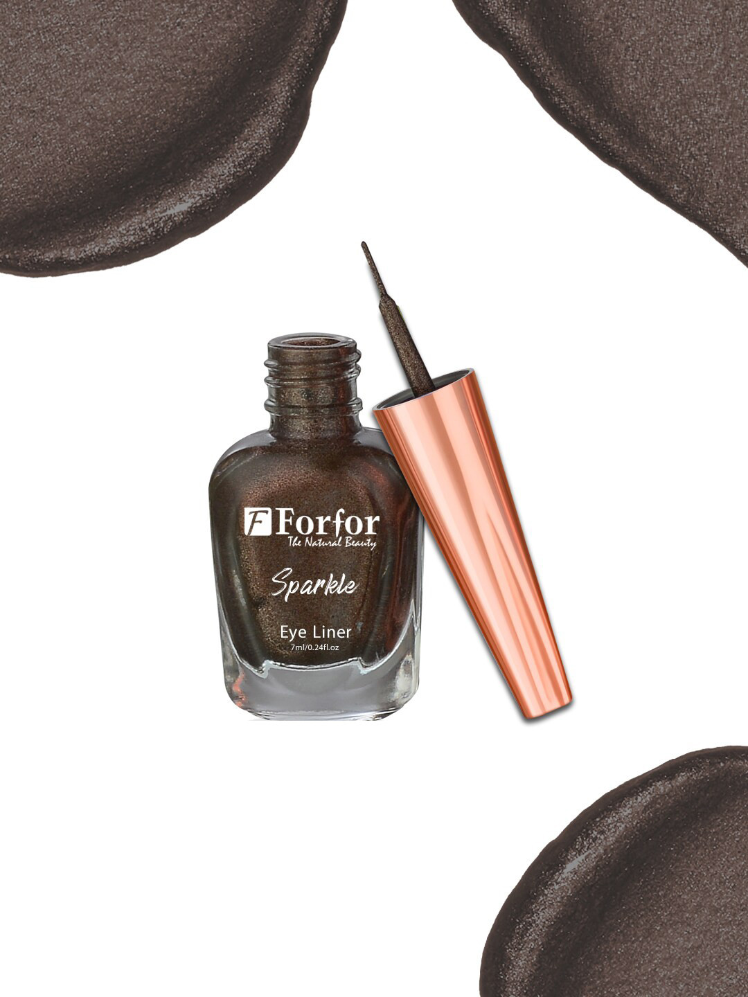 FORFOR Sparkle & Glitter Smudge Proof Liquid Eyeliner - 7ml - Brown 06
