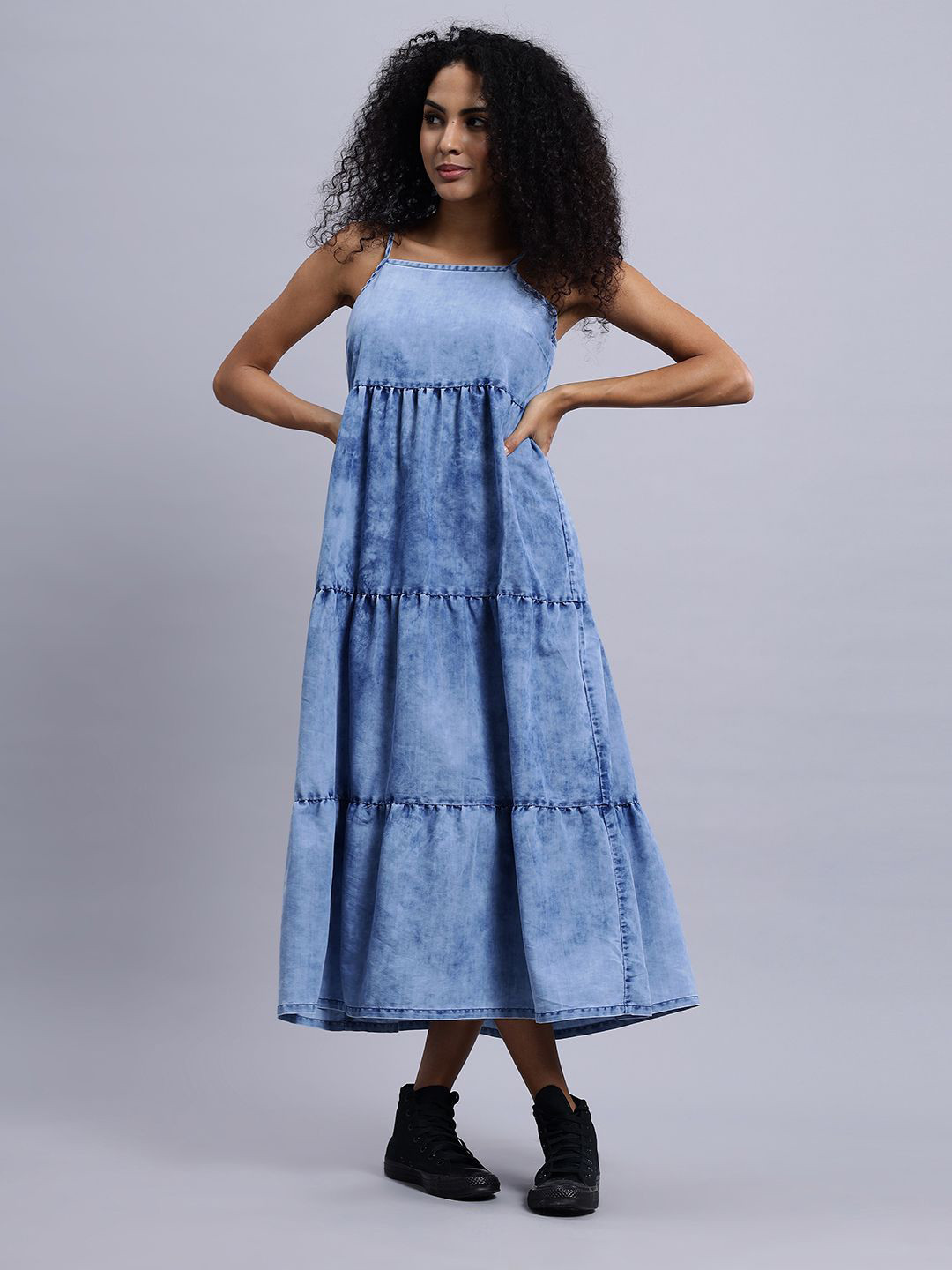 The Roadster Lifestyle Co A-Line Shoulder Straps Midi Dress