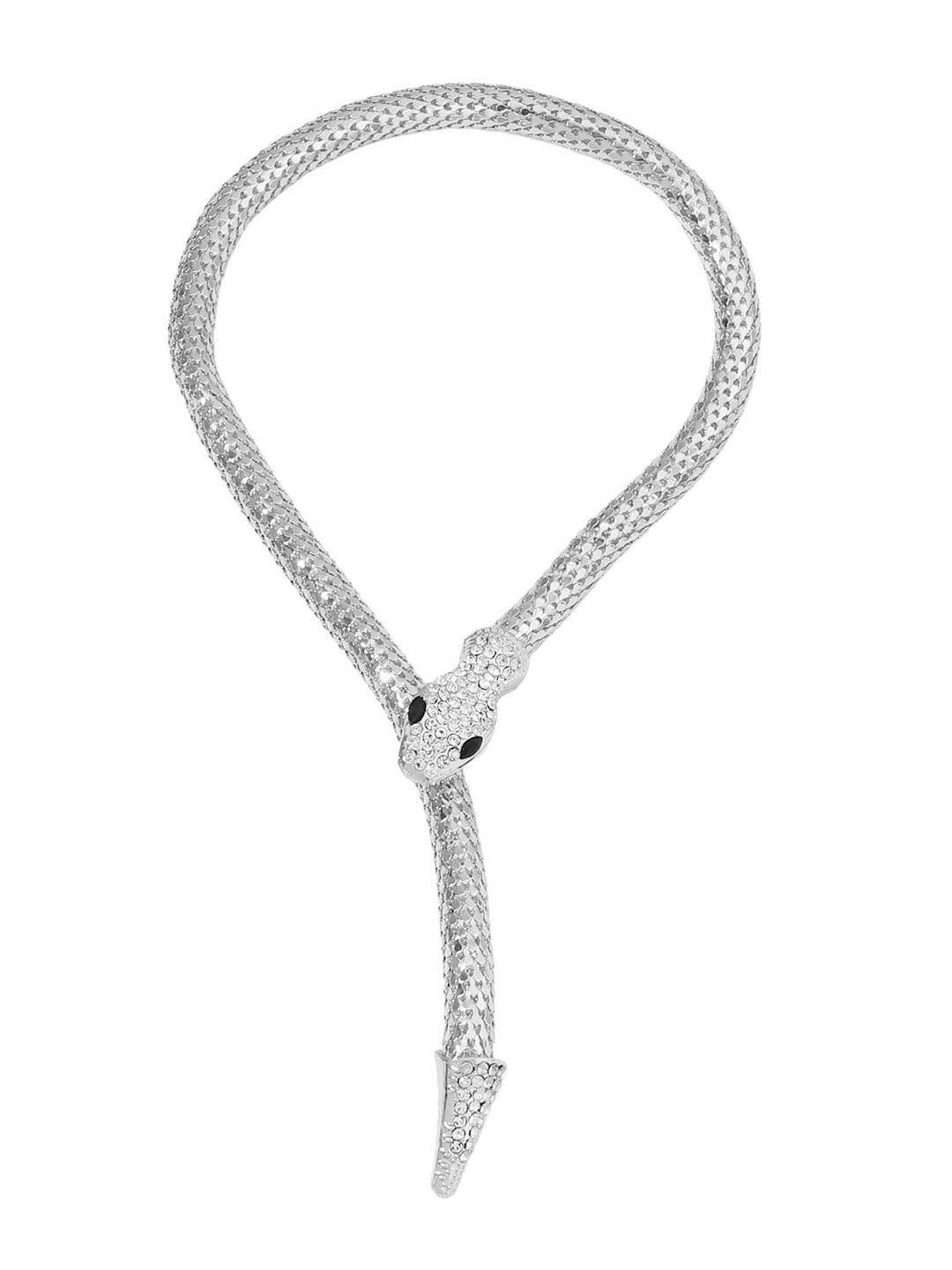 Krelin Rhinestone Stone Studded Decor Snake-Design Necklace