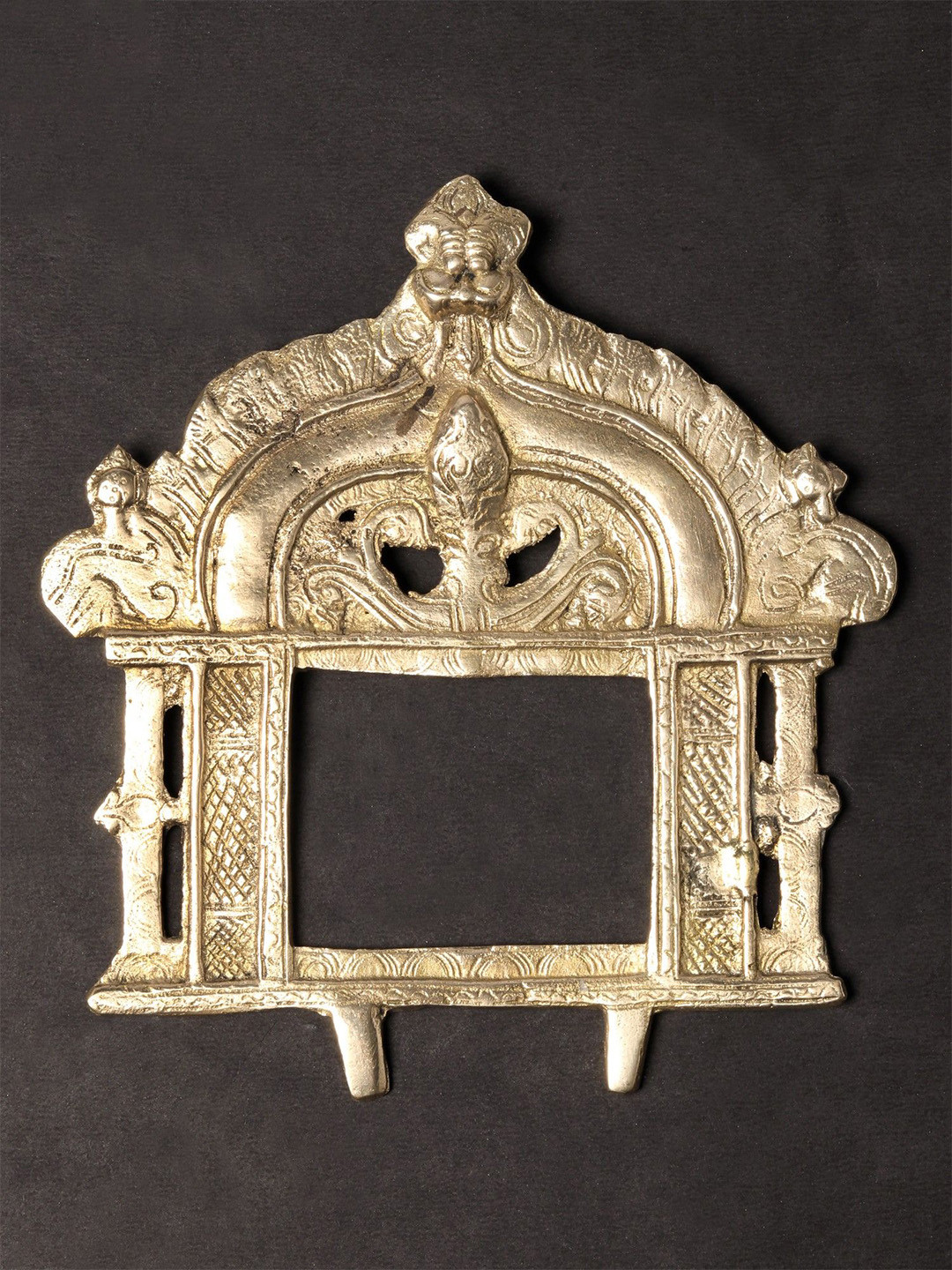 Exotic India Thiruvachi South Indian Arch Brass Glossy Spiritual Wall Decor-7.7In