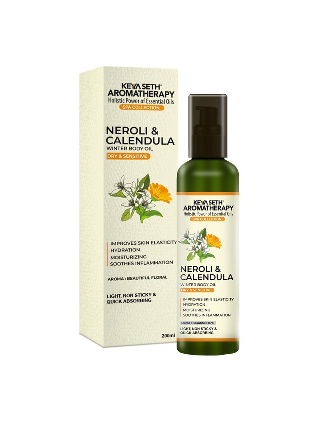 KEYA SETH AROMATHERAPY  Aromatherapy Neroli & Calendula Winter Body Oil for Dry & Sensitive Skin - 200ml