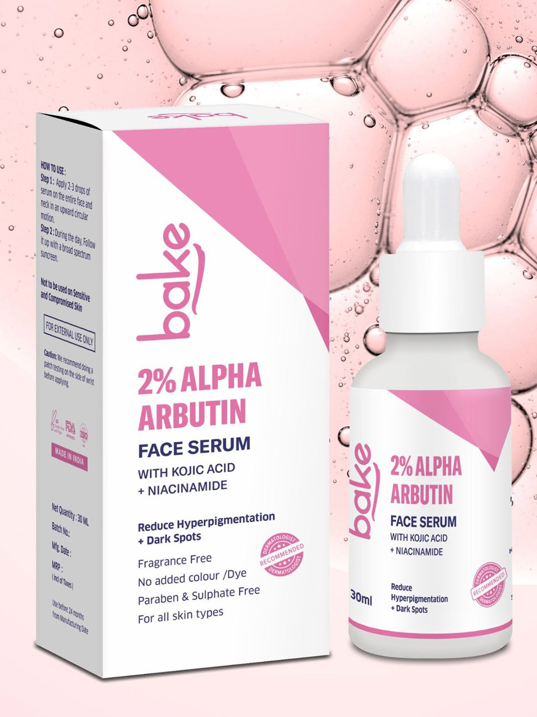 BAKE 2% Alpha Arbutin Serum With Kojic Acid - 30ml