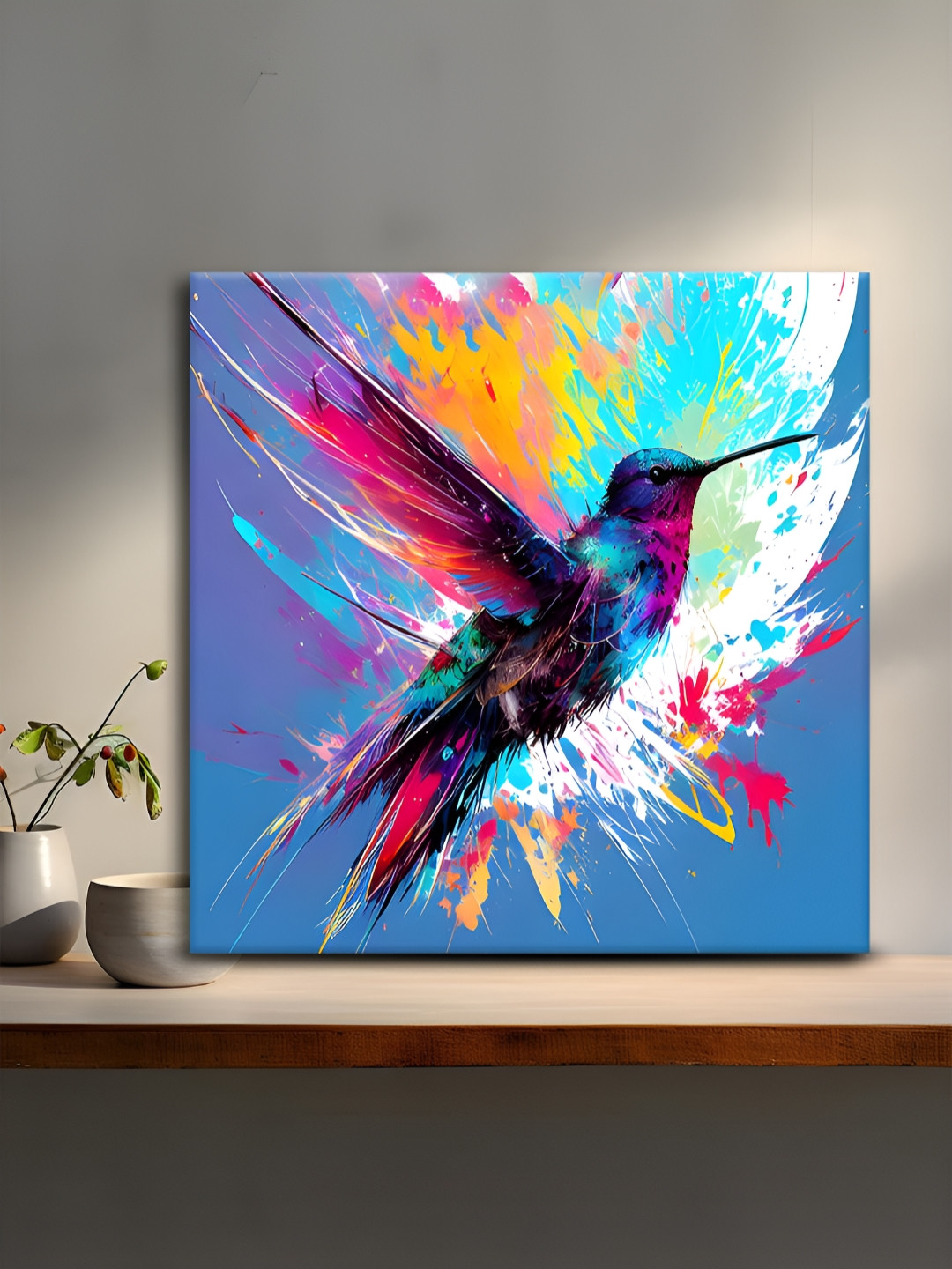 OLIVE TREE Purple & Blue 1 Piece Birds and Animals Wall Art