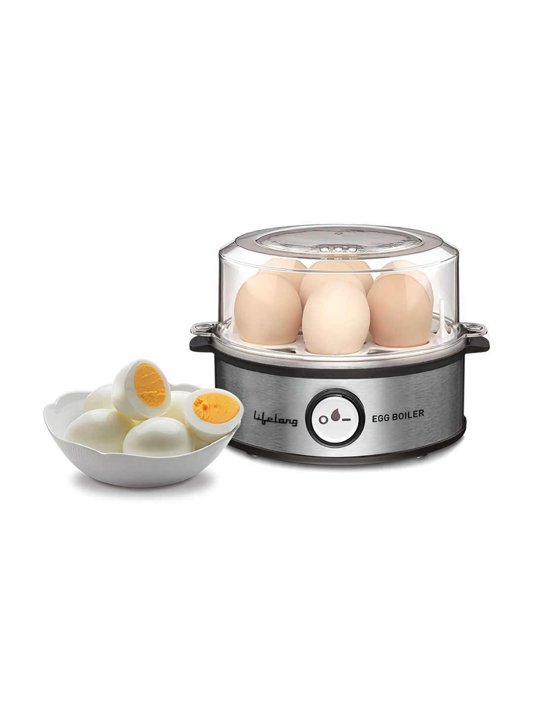 Lifelong Silver Toned & Black Egg Boiler 360 Watt