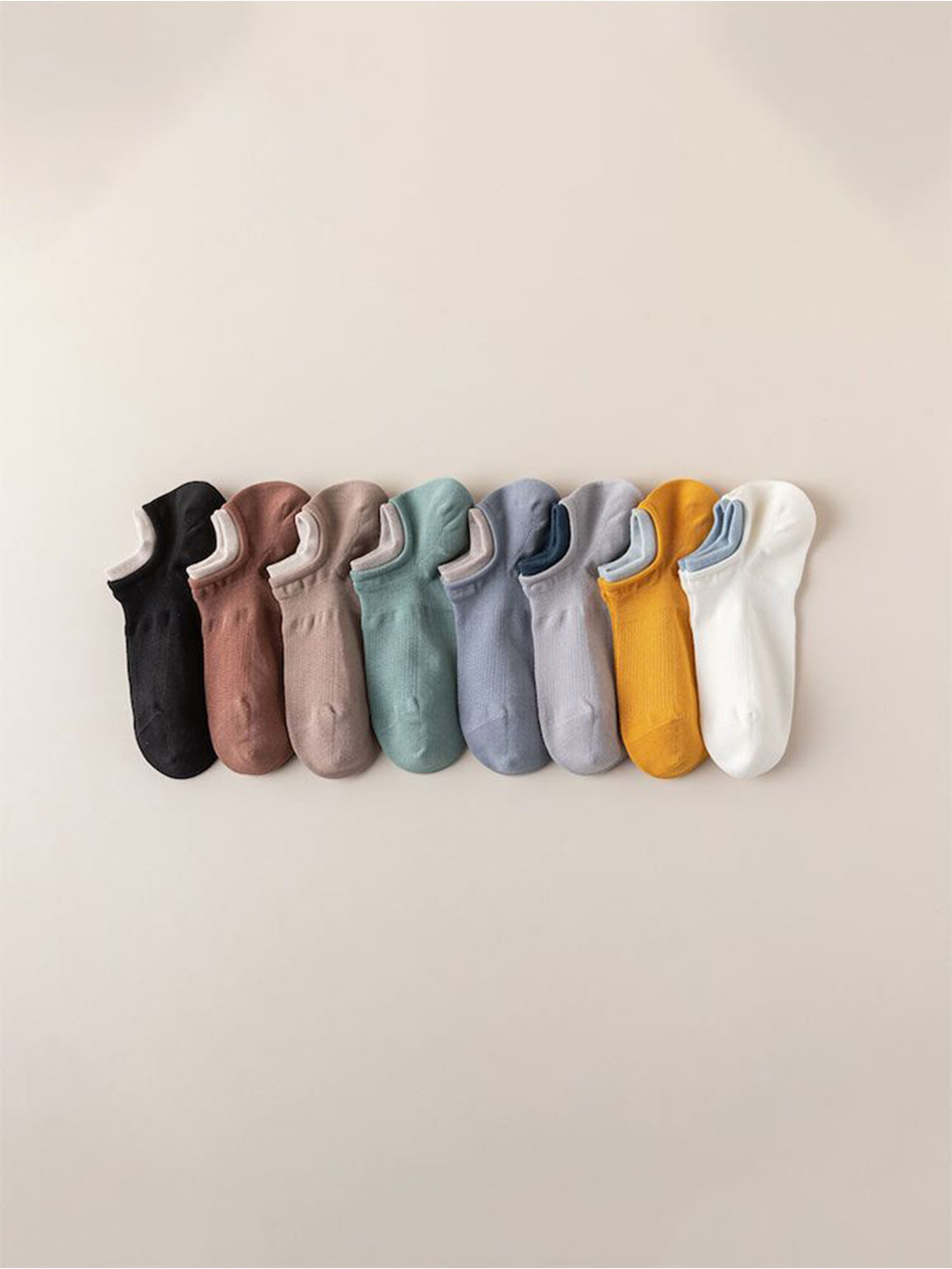 Sockscarving Men Pack Of 8 Cotton Shoe Liner-Length Socks