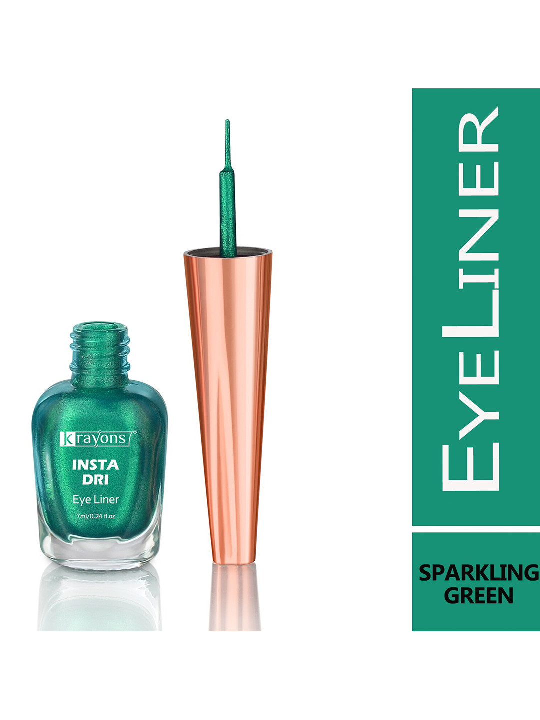 krayons Insta Dri Long-Lasting Smudge-Proof Sparkling Eyeliner 7ml - Green 03