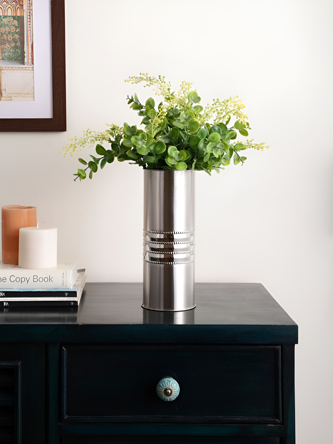 Maison Modern Silver Toned DotGlow Flower Vase