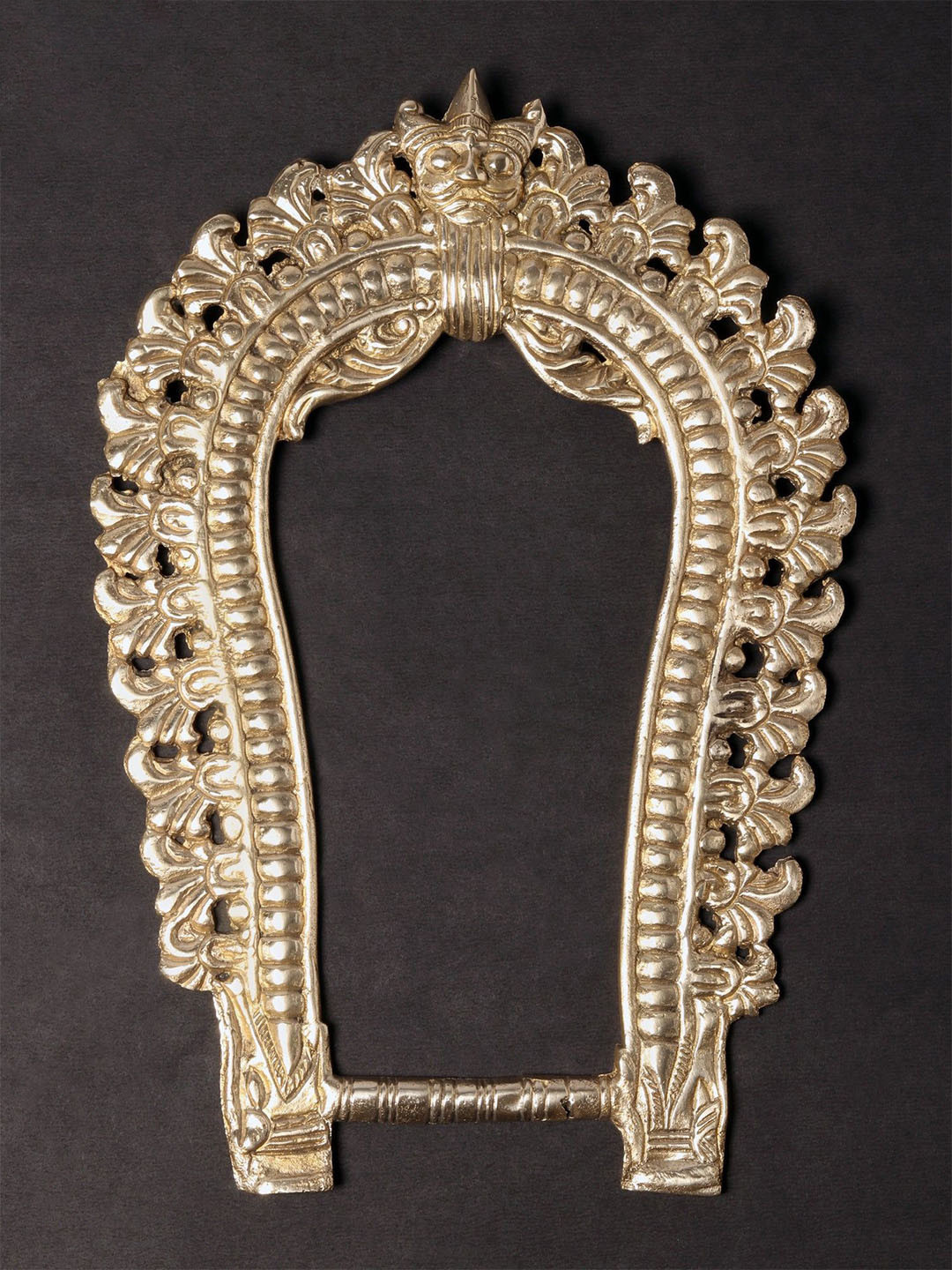 Exotic India Traditional Design Statue Arch Brass Glossy Spiritual Wall Decor-12In