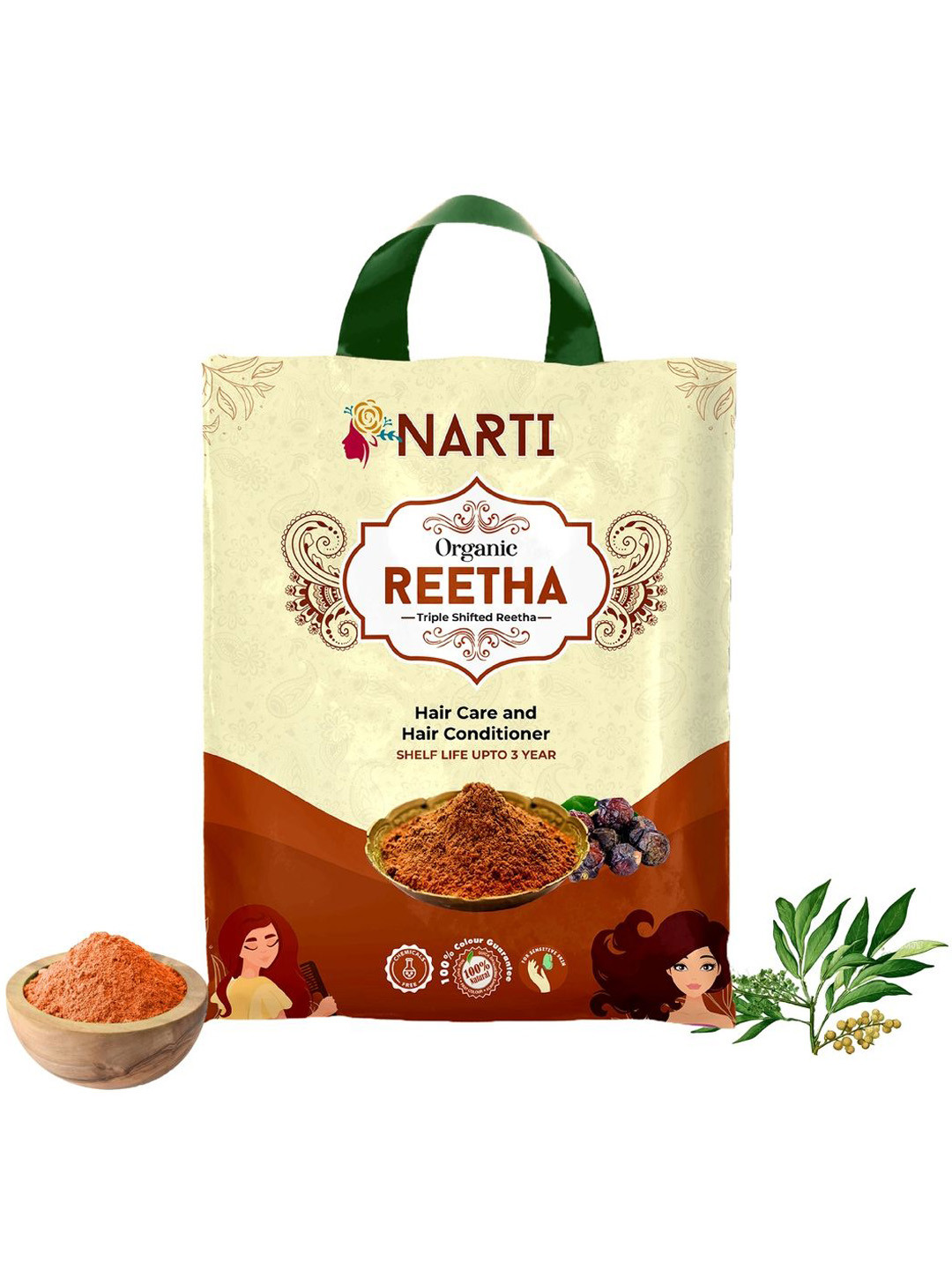 NARTI Organic Reetha Powder For Hair Care - 300g
