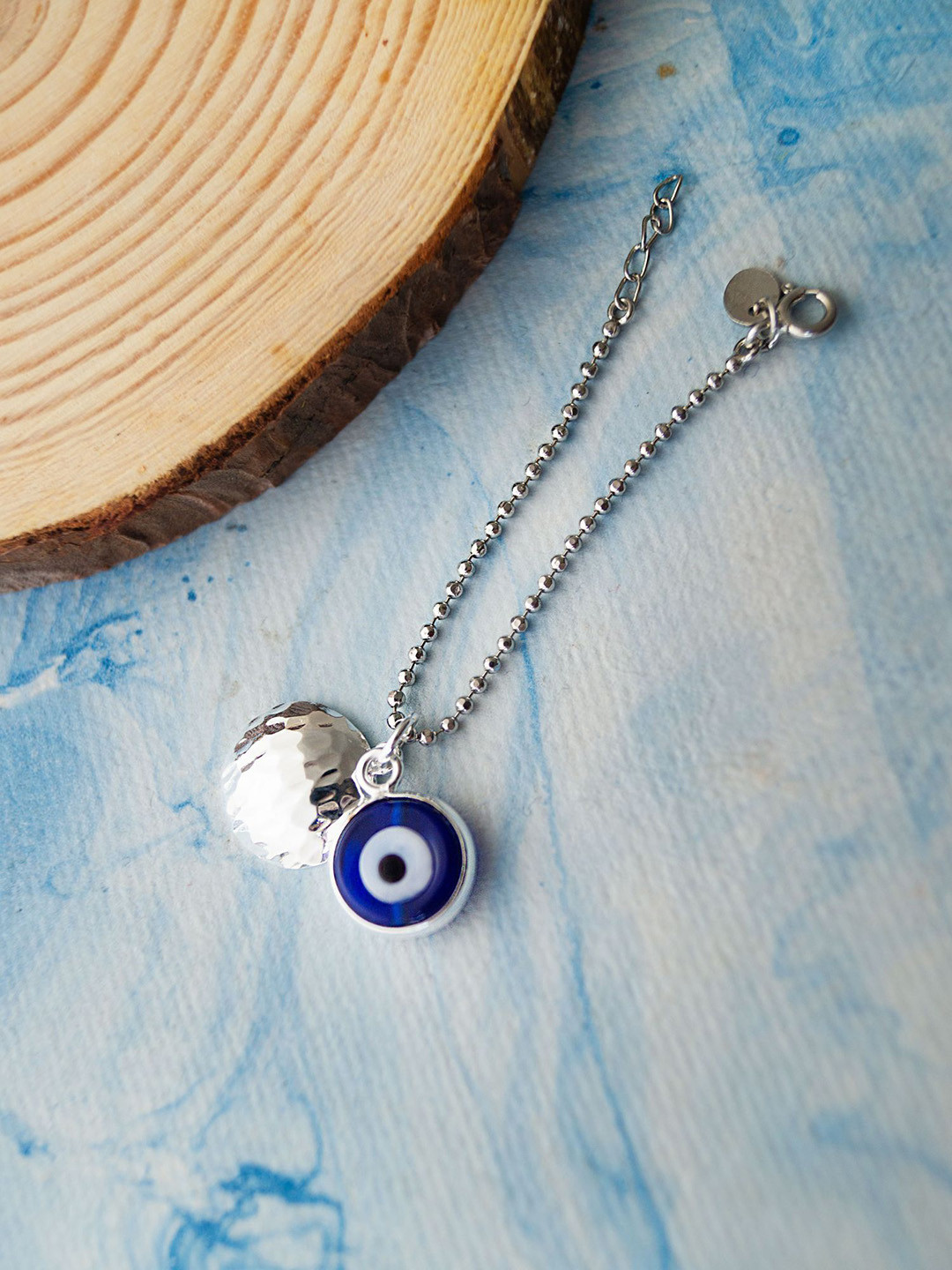 MANNASH Sacred Sterling Silver Gold-Plated Evil Eye Watch Charm