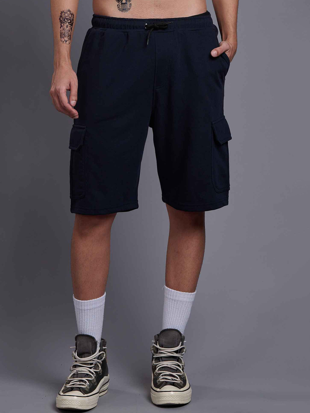 GO DEVIL Men Loose Fit High-Rise Cargo Shorts
