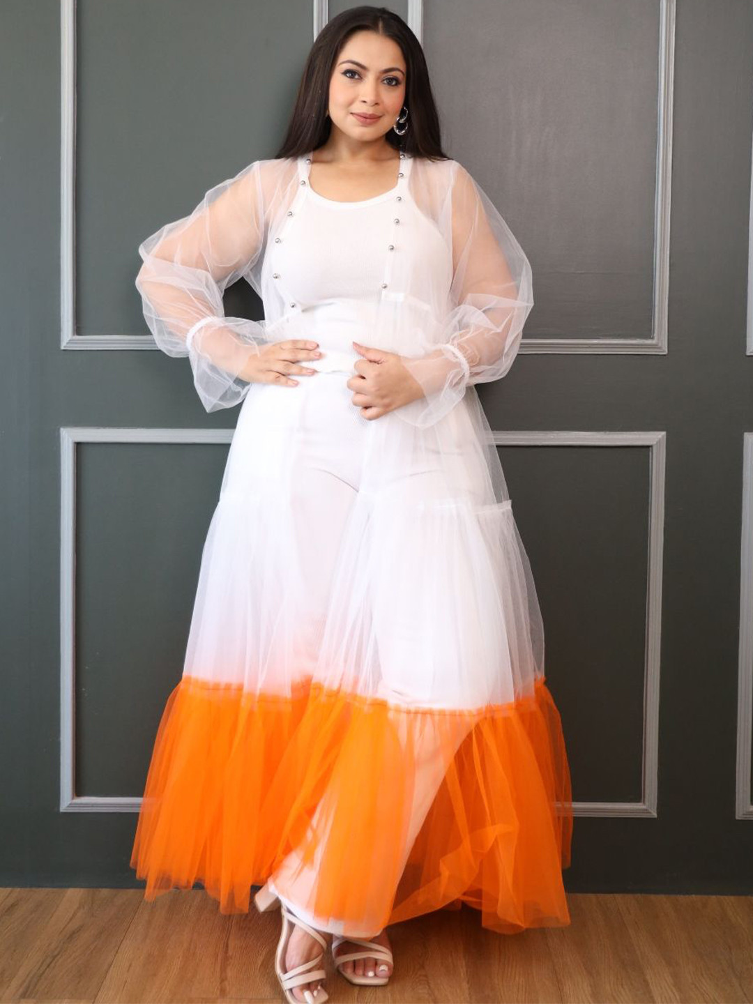 Swadeshi Shringaar Self Design Open Front Longline Shrug