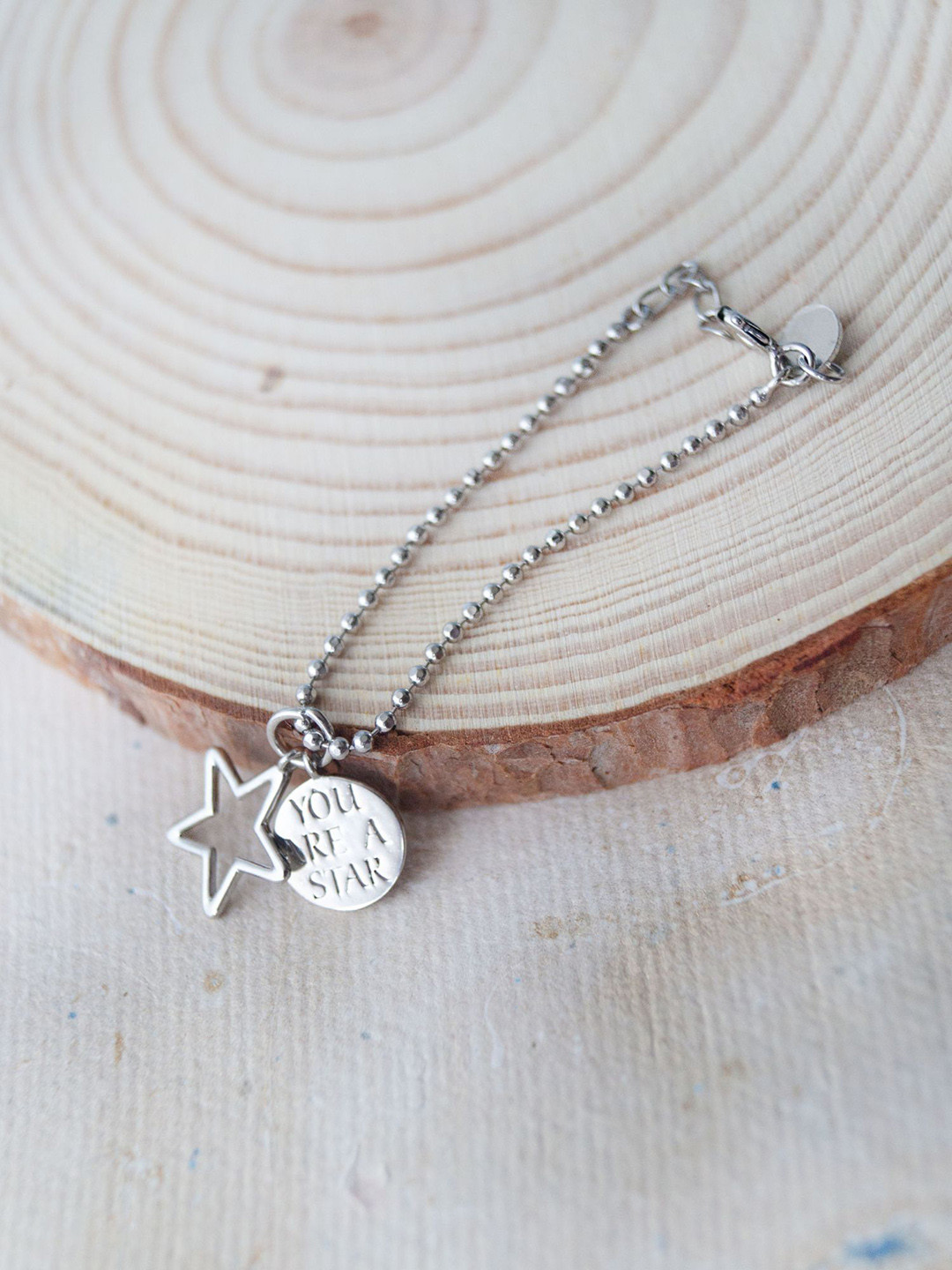 MANNASH Sterling Silver Rhodium-Plated Star Watch Charm