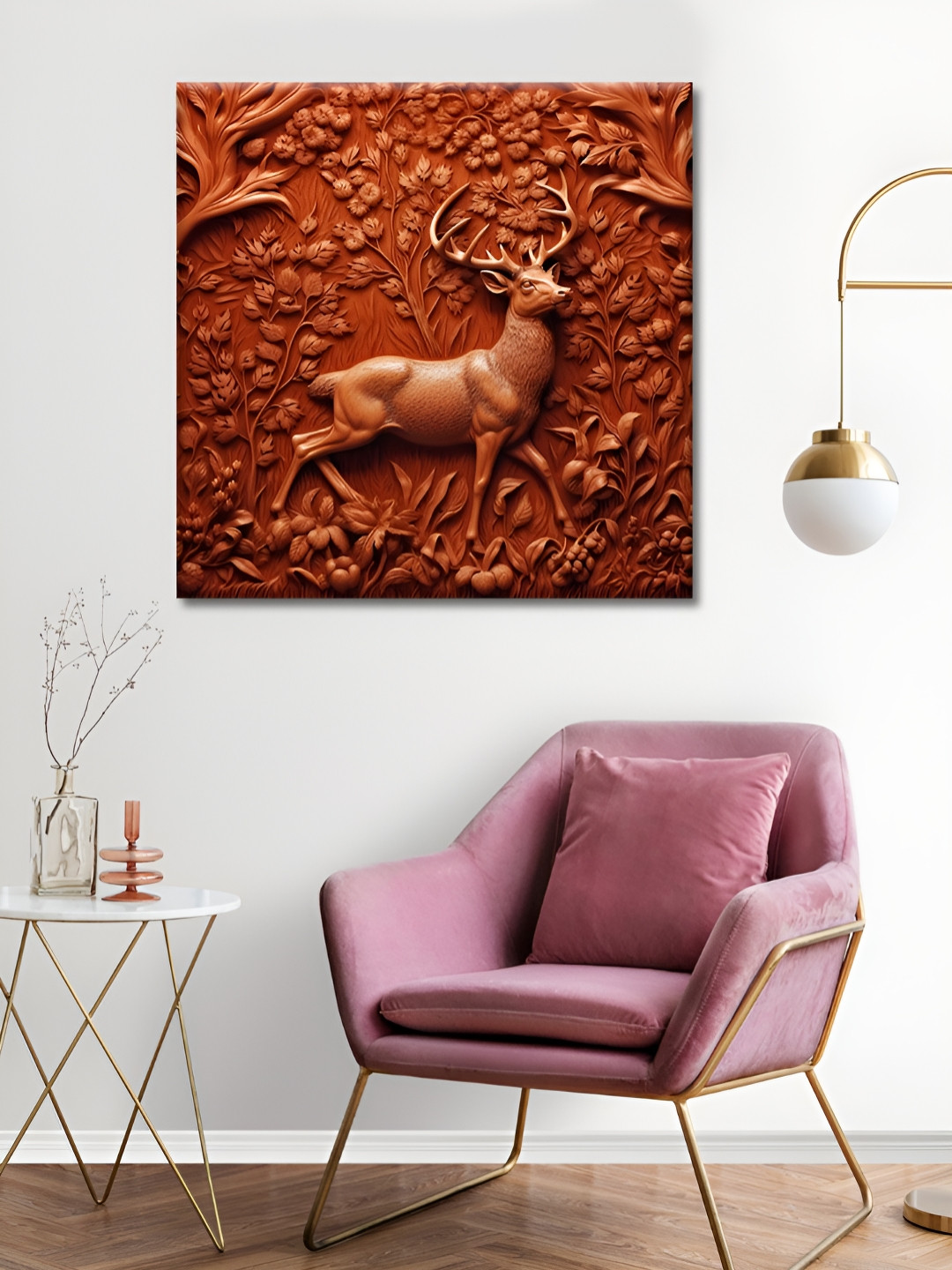 OLIVE TREE Rust Wooden Framed Canvas Animal Painting Wall Art