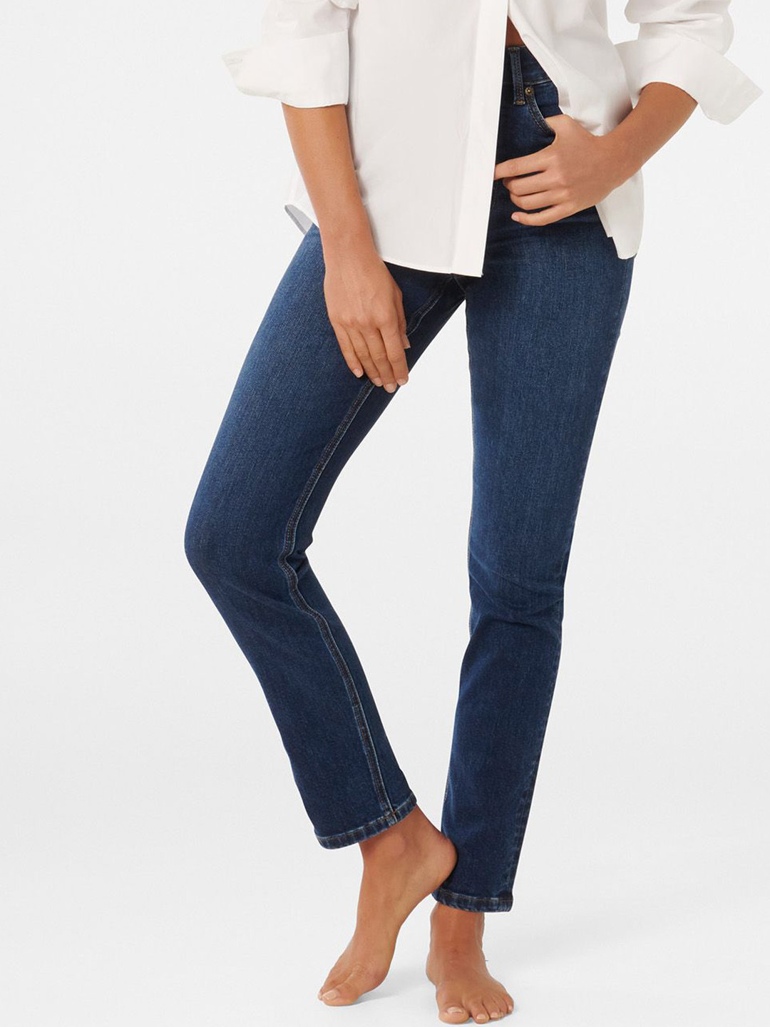 Forever New Women Smart Slim Fit High-Rise Jeans