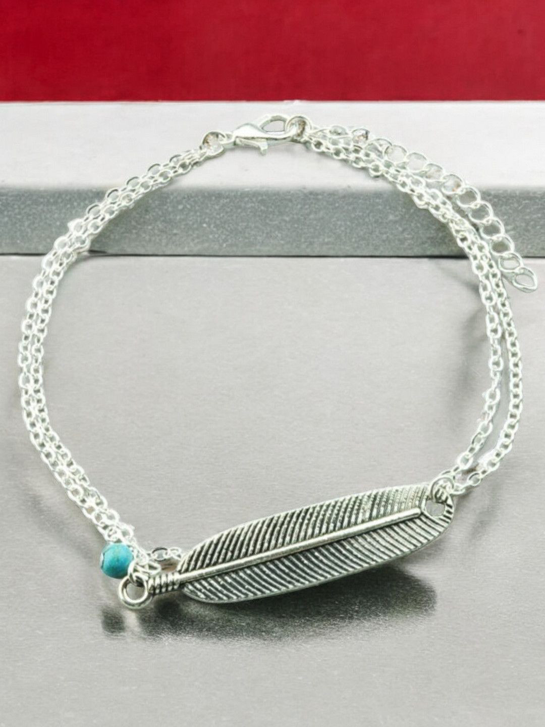 fabula Leaf Shape Layered Single Anklet