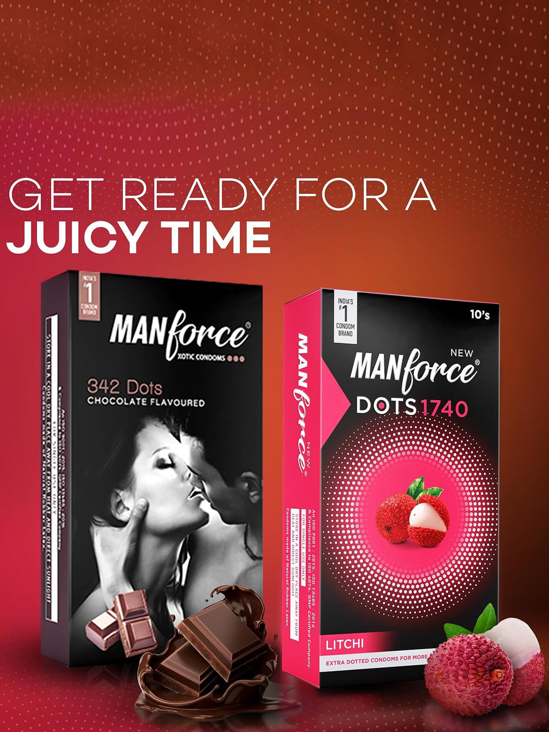 Manforce Men Set Of 2 Xotic Chocolate & Litchi Flavoured Condoms-10 Pc Each