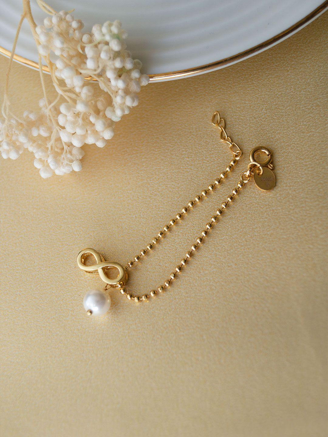 MANNASH Sterling Silver Gold-Plated Beaded Watch Charm