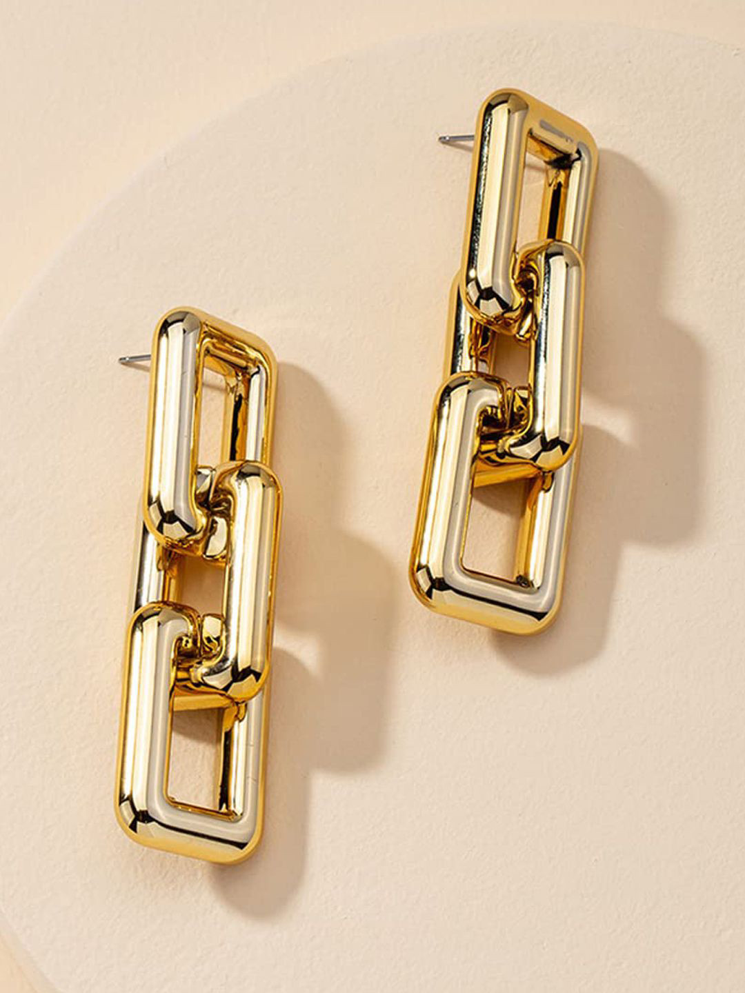 fabula Chunky Square Link Chain Drop Earrings