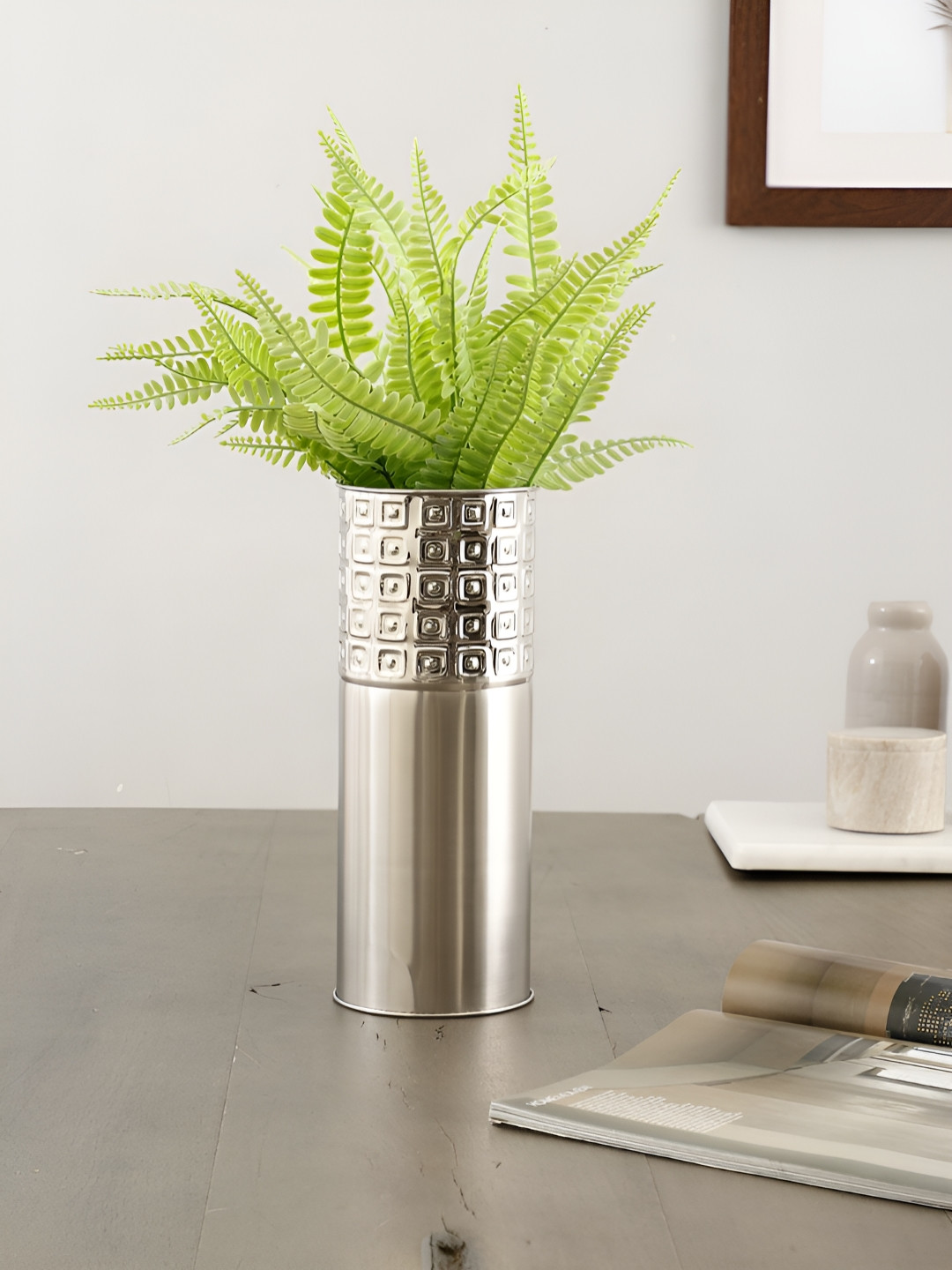 Maison Modern Silver Toned Dot Box Flower Vase