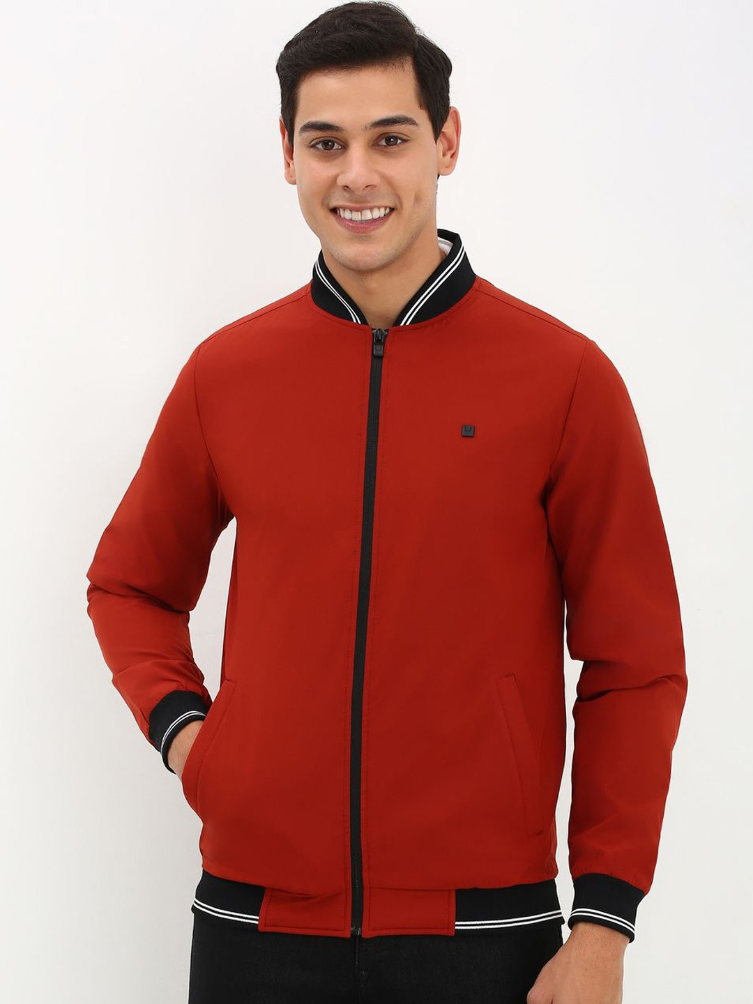 Allen Solly Men Solid Stand Collar Jacket