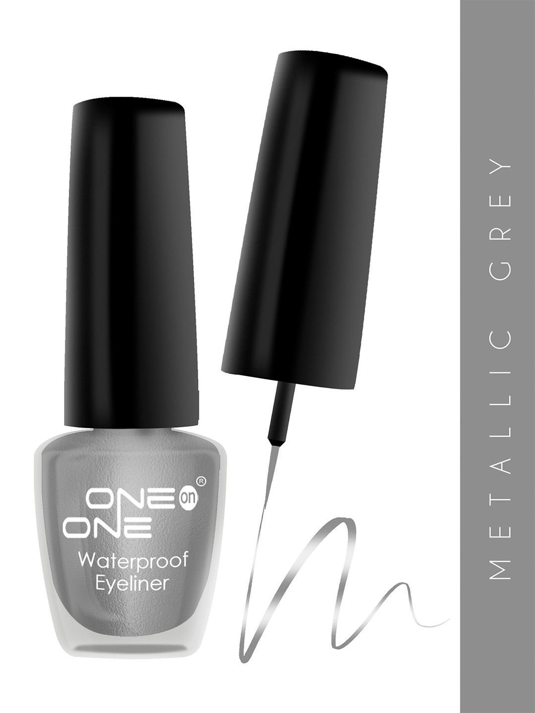 ONE on ONE Waterproof Long Lasting Smudge-Proof Liquid Eyeliner 5 ml - Metallic Grey