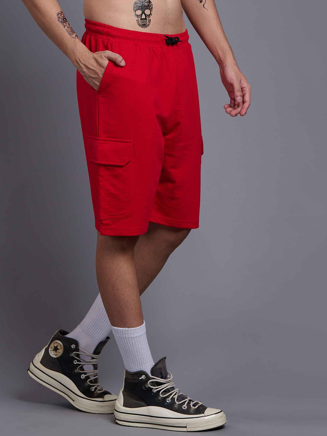 GO DEVIL Men High-Rise Shorts