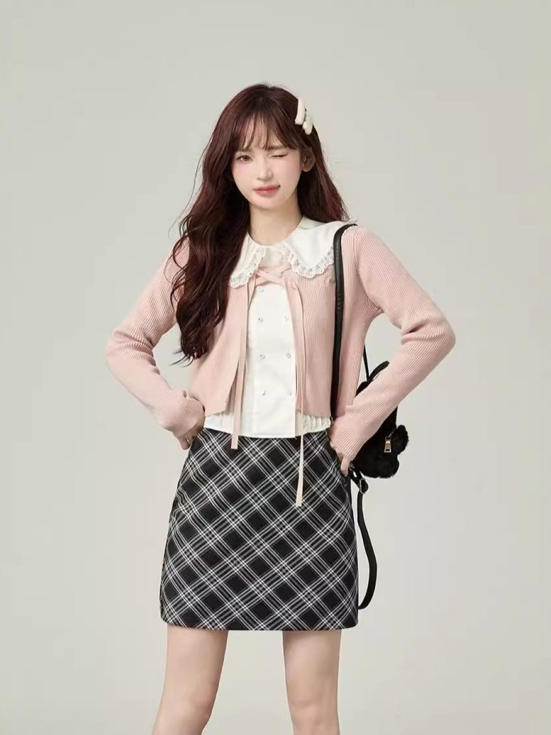 KPOP Women Peter Pan Collar Regular Top