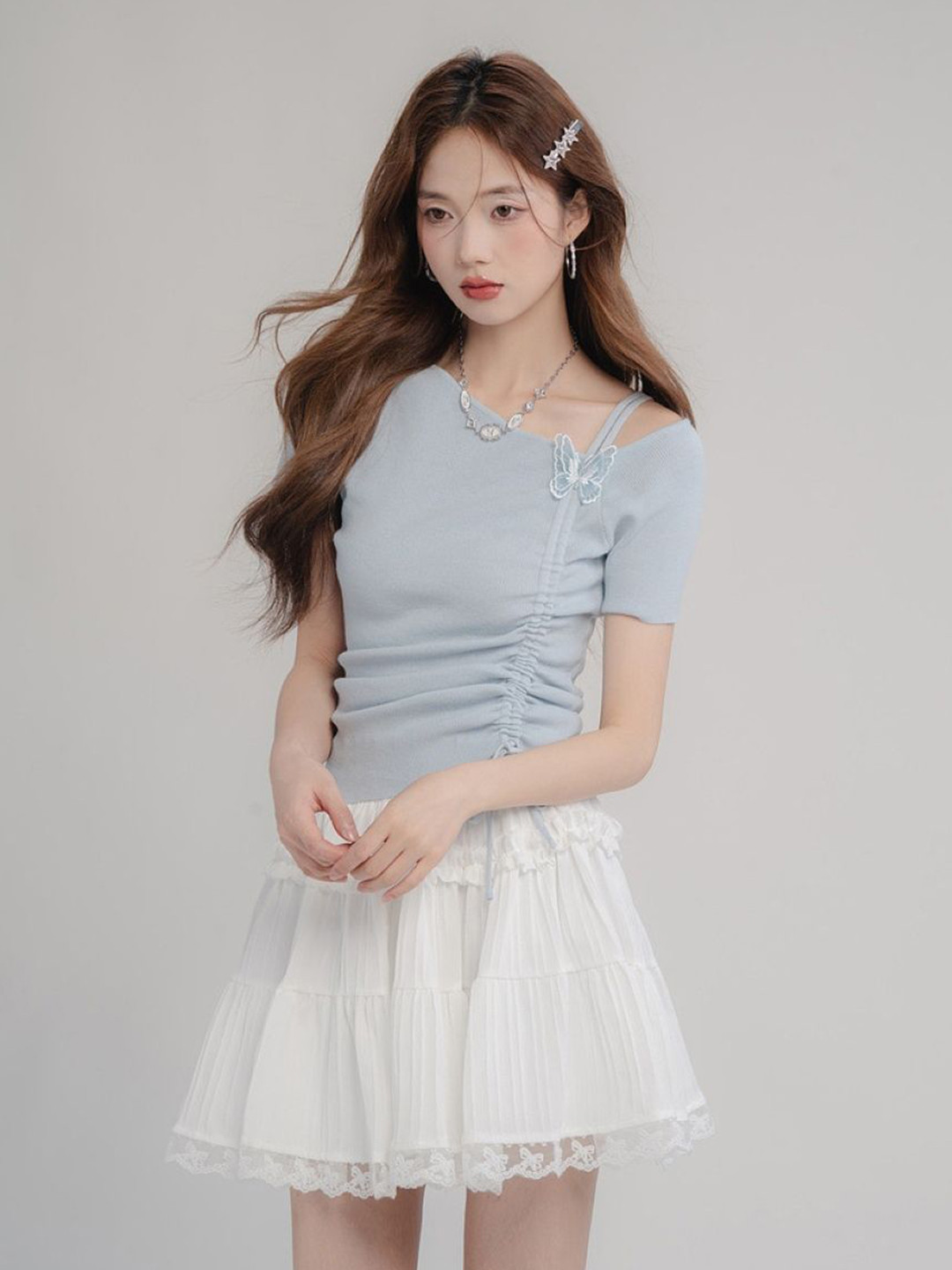 KPOP Women One Shoulder Short Sleeveless Top