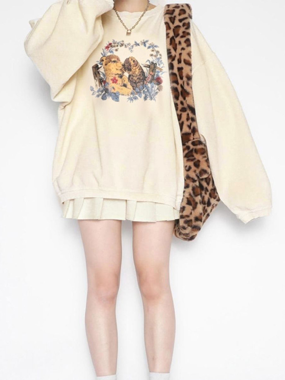 KPOP Graphic Printed Round Neck Long Sleeves Top