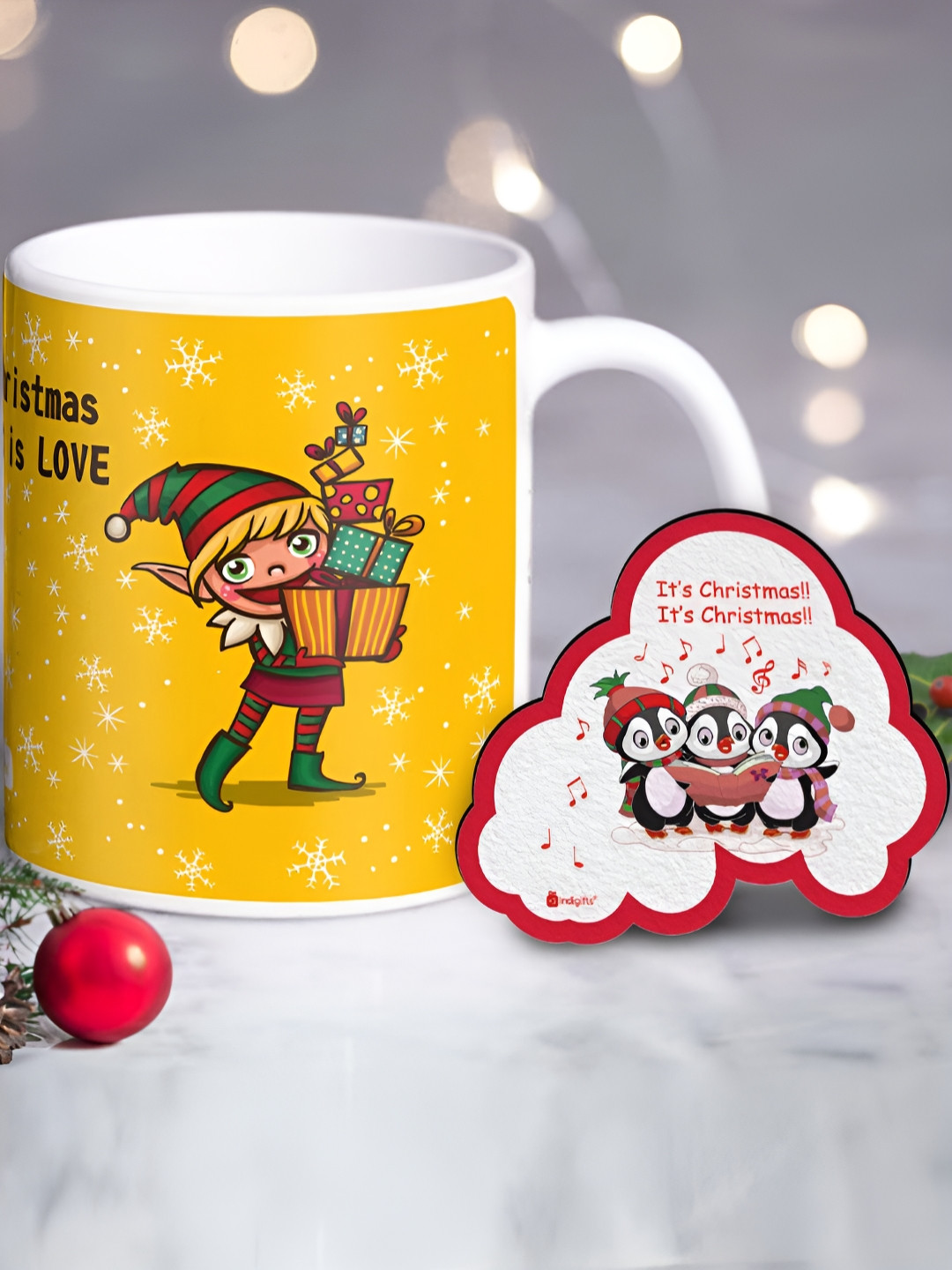 Indigifts Sunehari Yellow Typography Ceramic Microwave Safe Mug-330ml