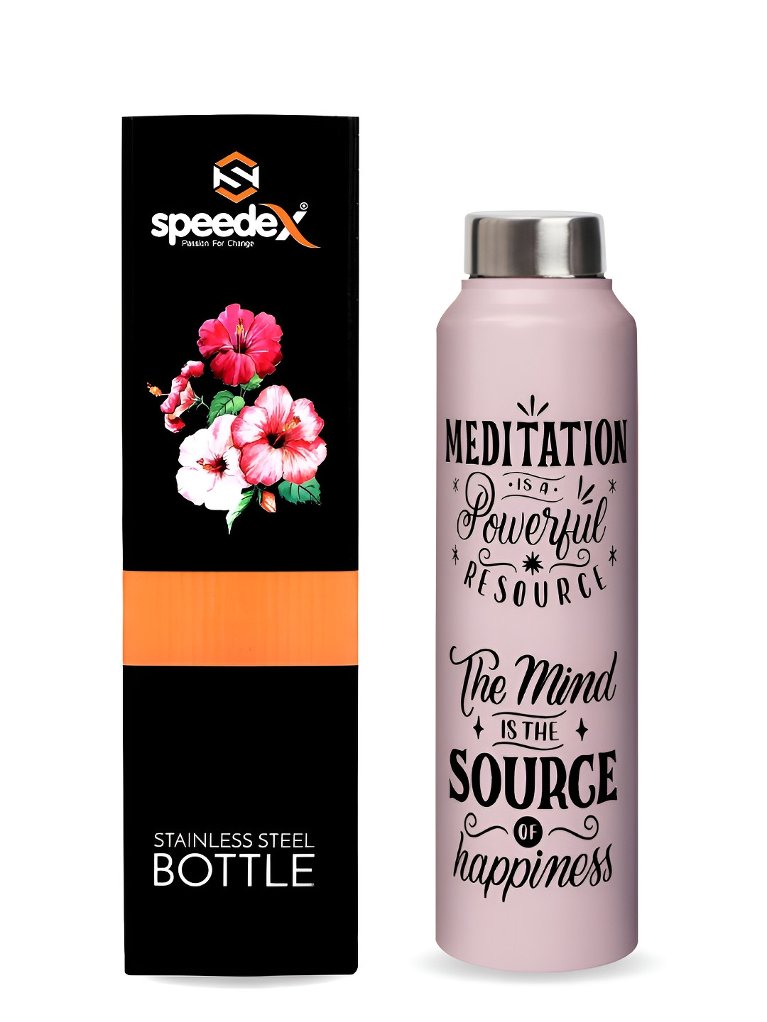 Speedex Nirvana Pink Conversational Stainless Steel Light-weight Water Bottle - 1L