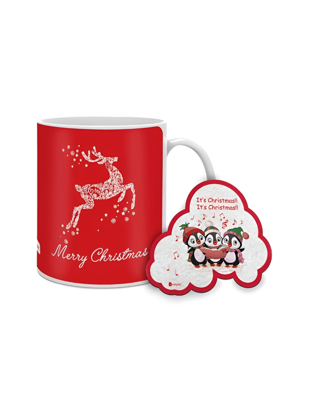 Indigifts Red Typography Ceramic Handmade Mug-330ml