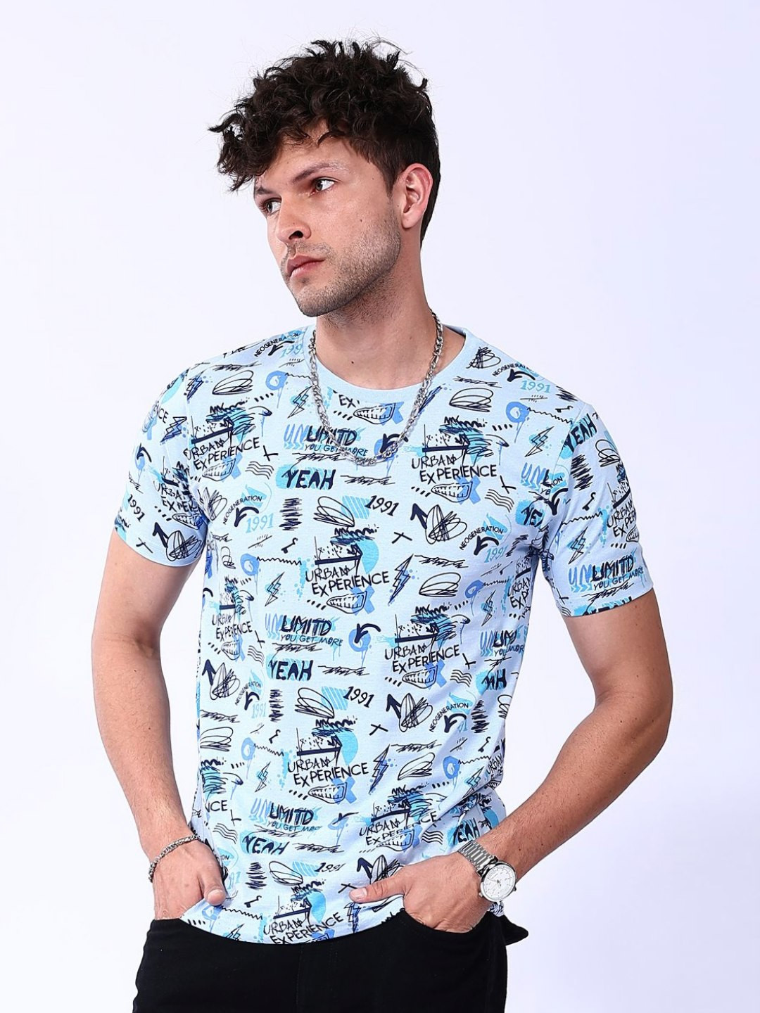 The Indian Garage Co Men Printed Raw Edge T-shirt