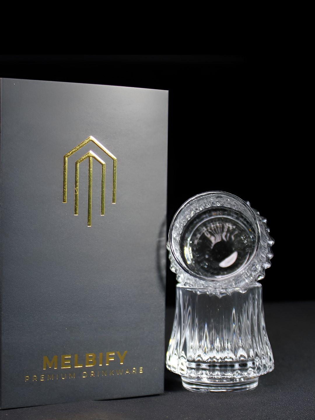 MELBIFY Transparent  2 Pieces Whiskey Glass 180 ml