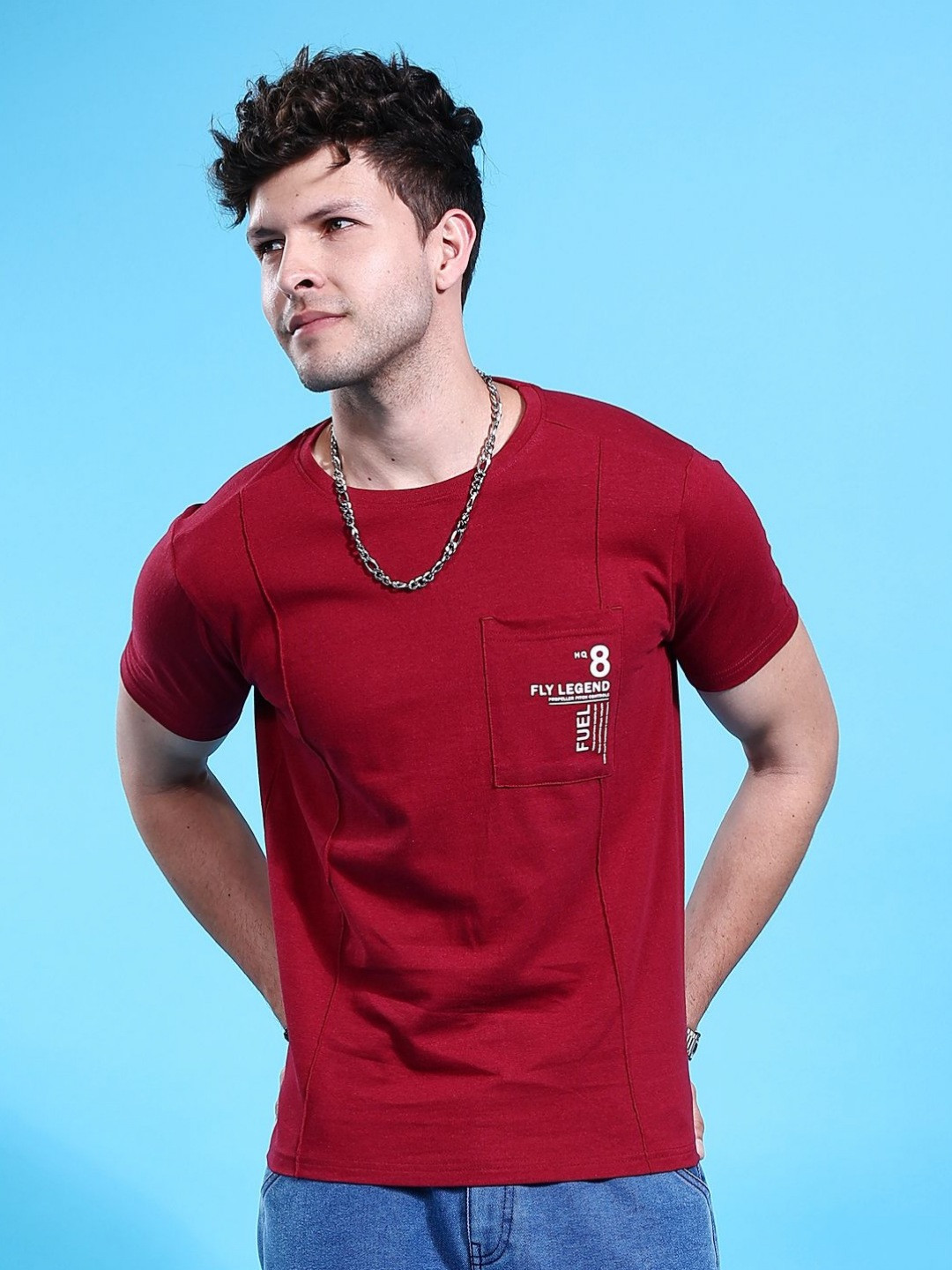 The Indian Garage Co Men Printed Applique T-shirt