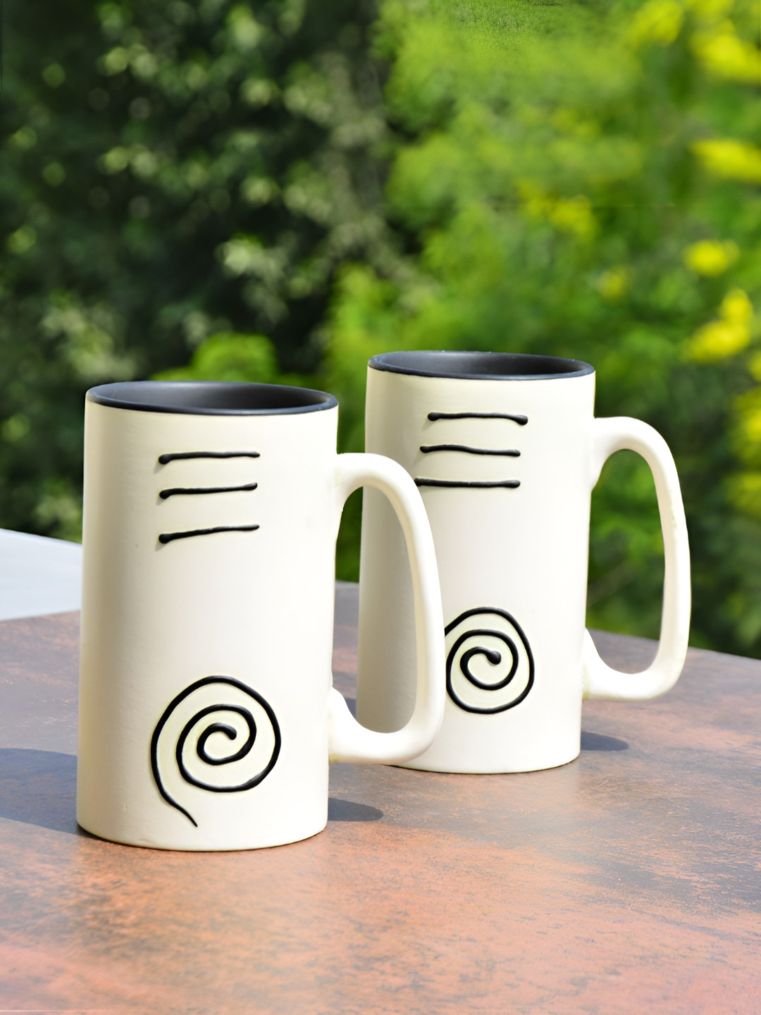 StyleMyWay 2 Pcs Hand Painted Ceramic Beer Mugs