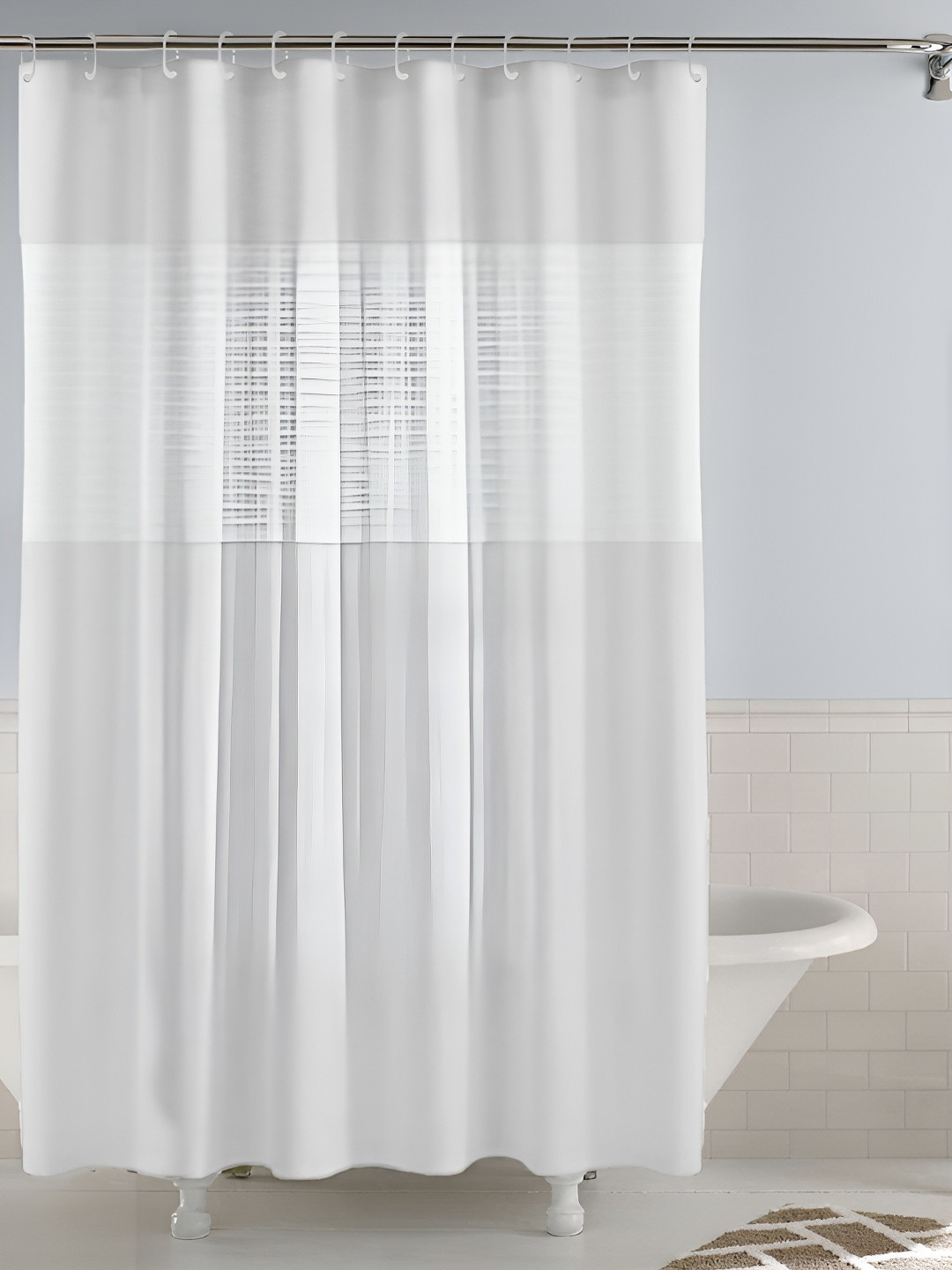 Story@home White Shower Curtain With Rings